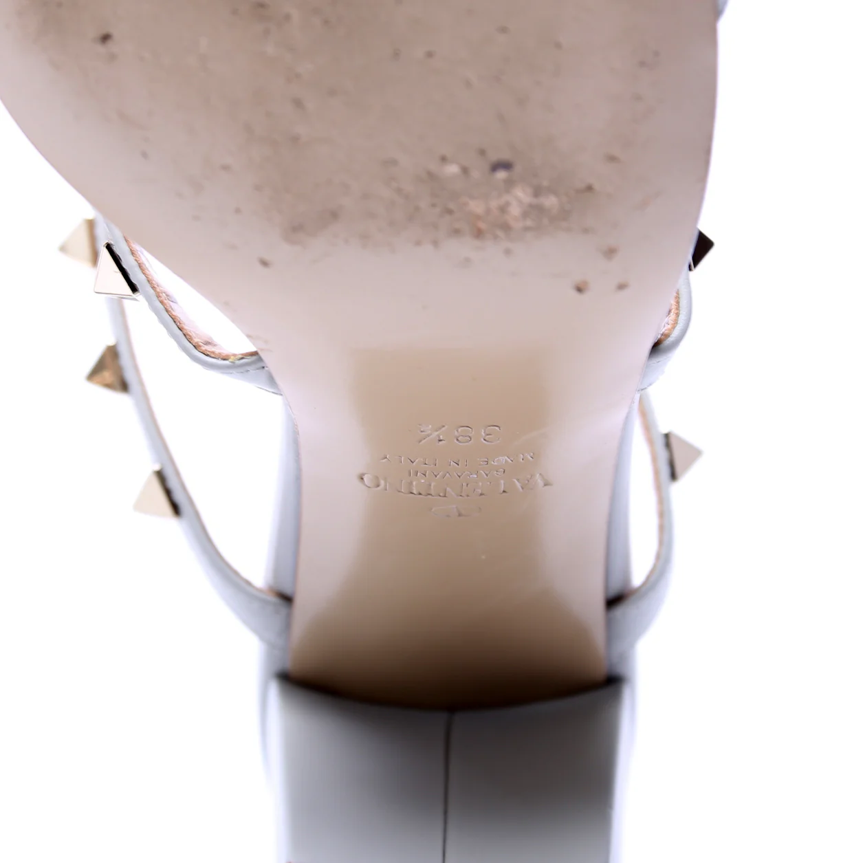 Rockstud Block Heels Size 38.5 Blue - Image 8