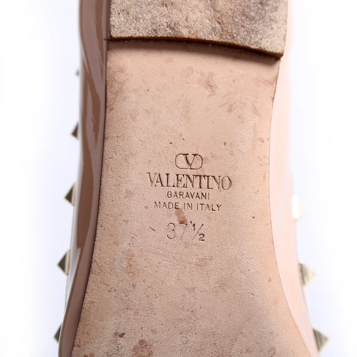 Rockstud Bow Ballerina Flats Size 37.5 Nude - Image 7