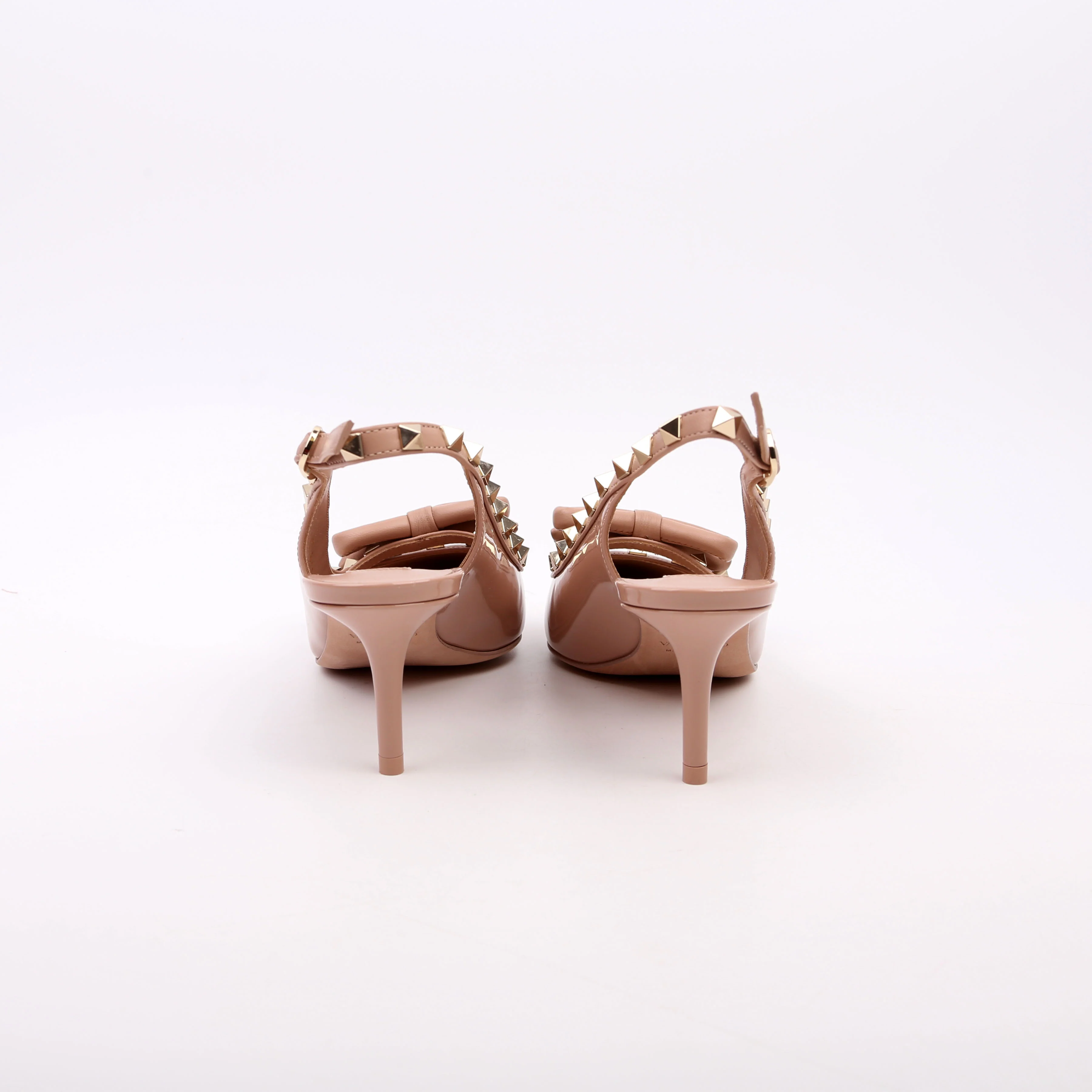 Rockstud Bow Slingback Pumps Size 36.5 Nude - Image 4