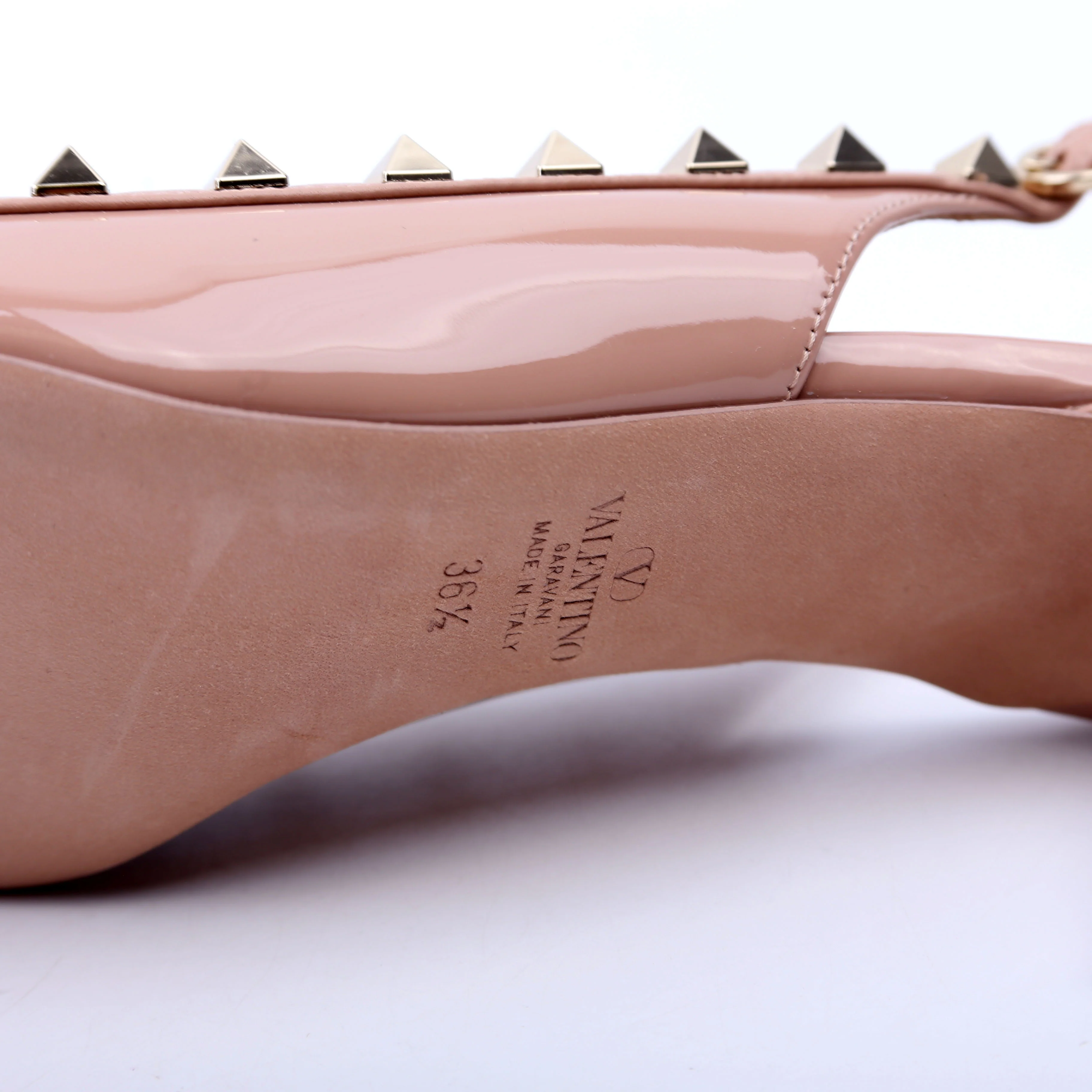 Rockstud Bow Slingback Pumps Size 36.5 Nude - Image 8