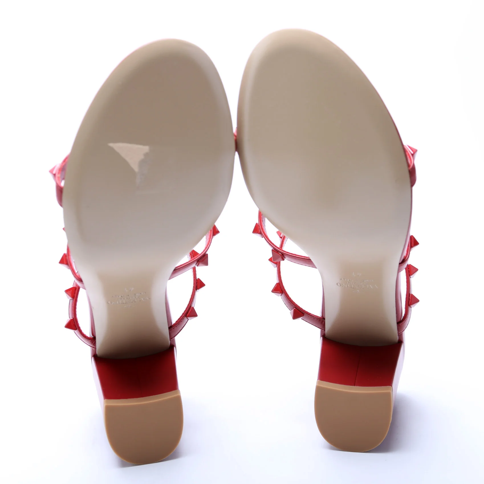 Rockstud Caged 60MM Mules Size 41 Red - Image 6