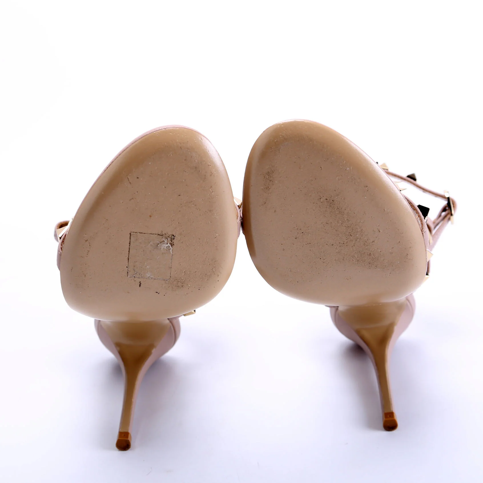 Rockstud Caged Sandals Size 36.5 Beige - Image 9