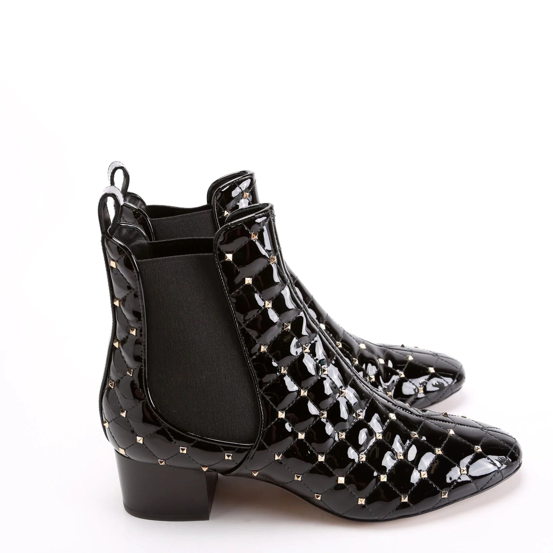 Rockstud Chelsea Boots Patent Size 38.5 Black - Image 3
