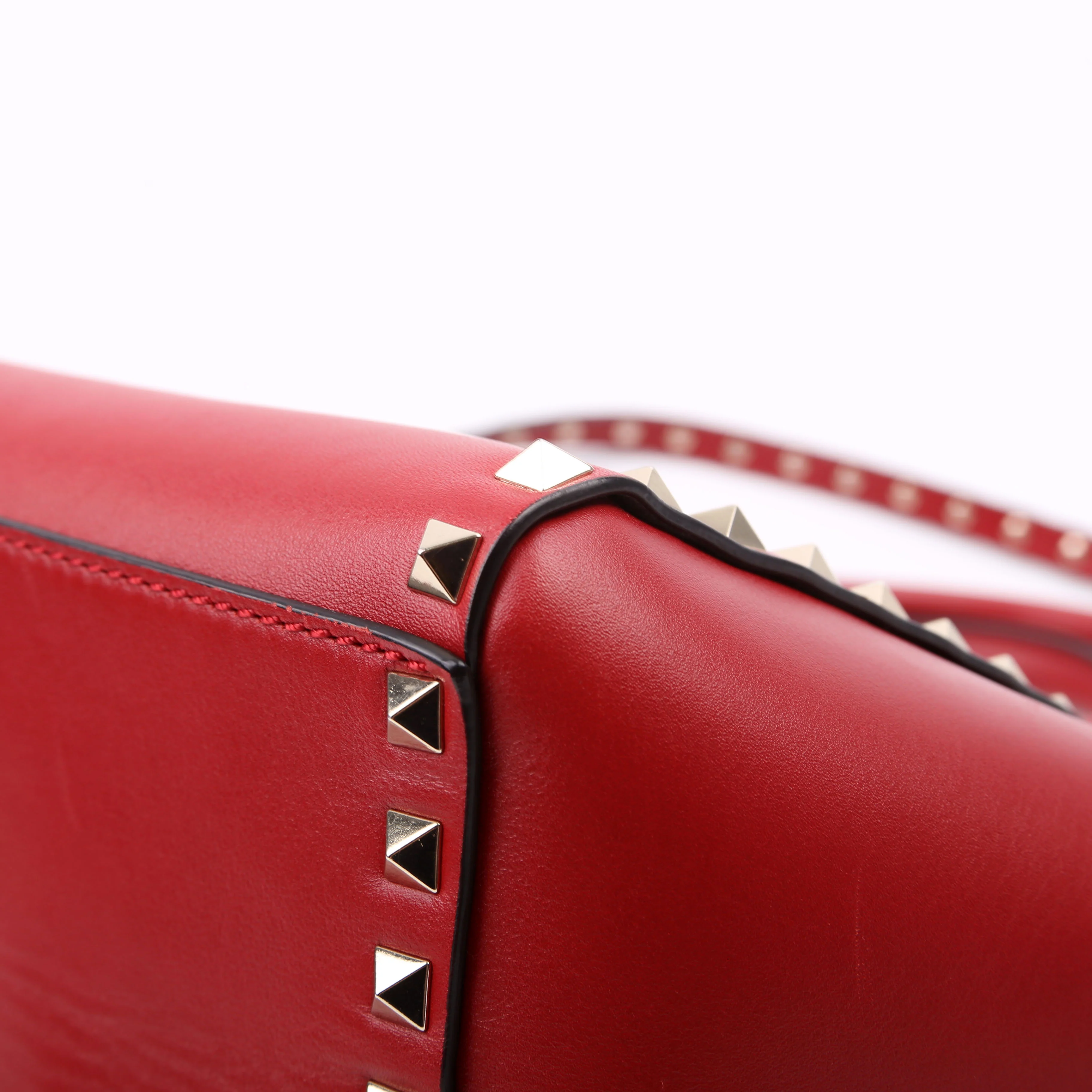 Rockstud Double Handle Tote Small Red - Image 6