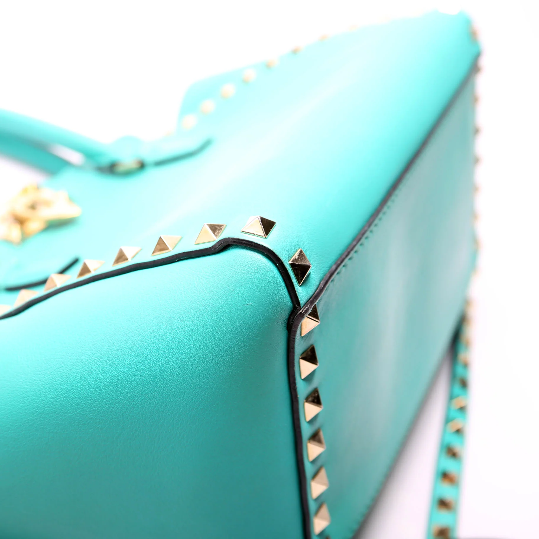 Rockstud Double Handle Tote Small Turquoise - Image 5