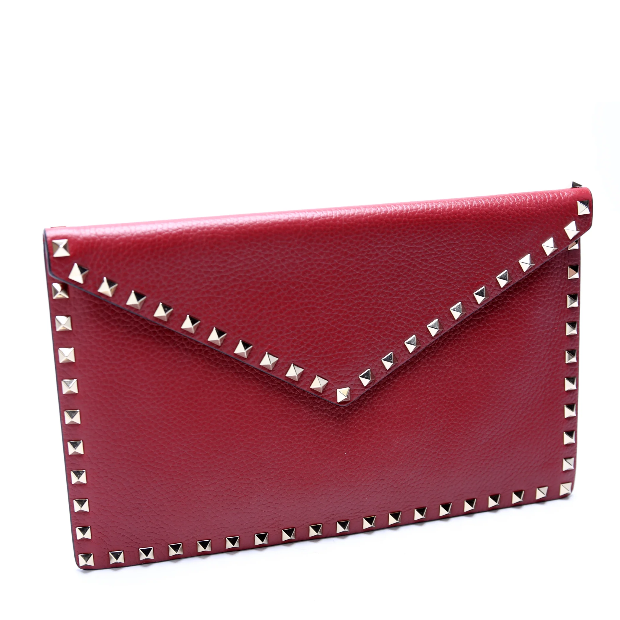 Rockstud Envelope Clutch Burgundy - Image 2