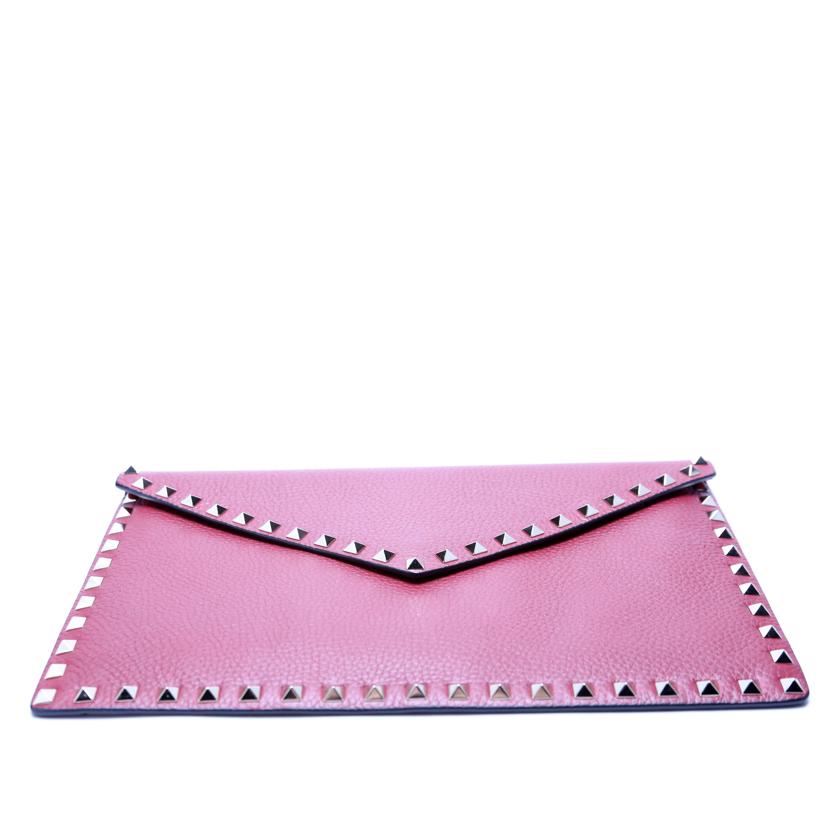Rockstud Envelope Clutch Burgundy - Image 4