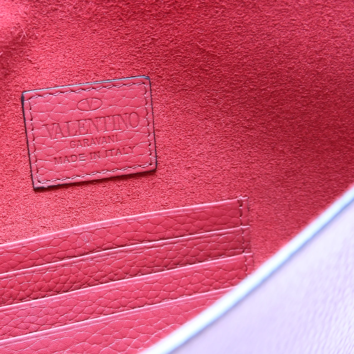 Rockstud Envelope Clutch Burgundy - Image 7
