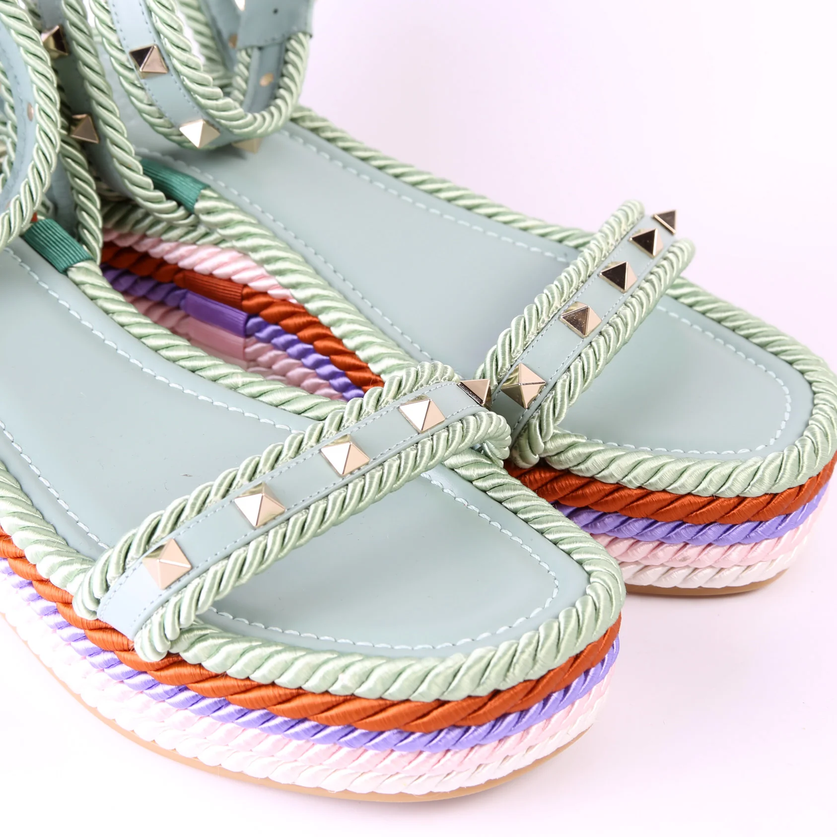Rockstud Espadrille Platform Sandals Size 40 - Image 11