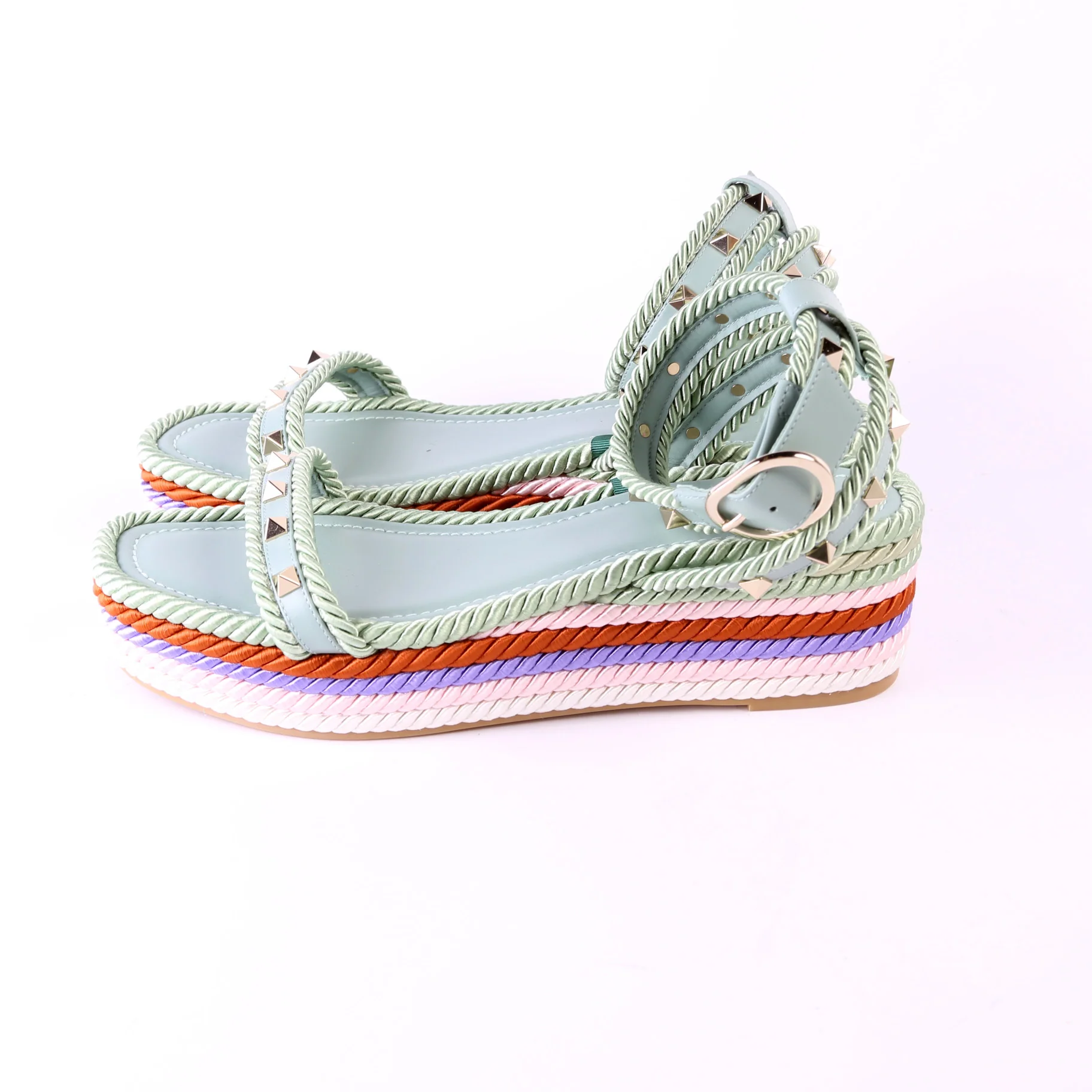 Rockstud Espadrille Platform Sandals Size 40 - Image 3