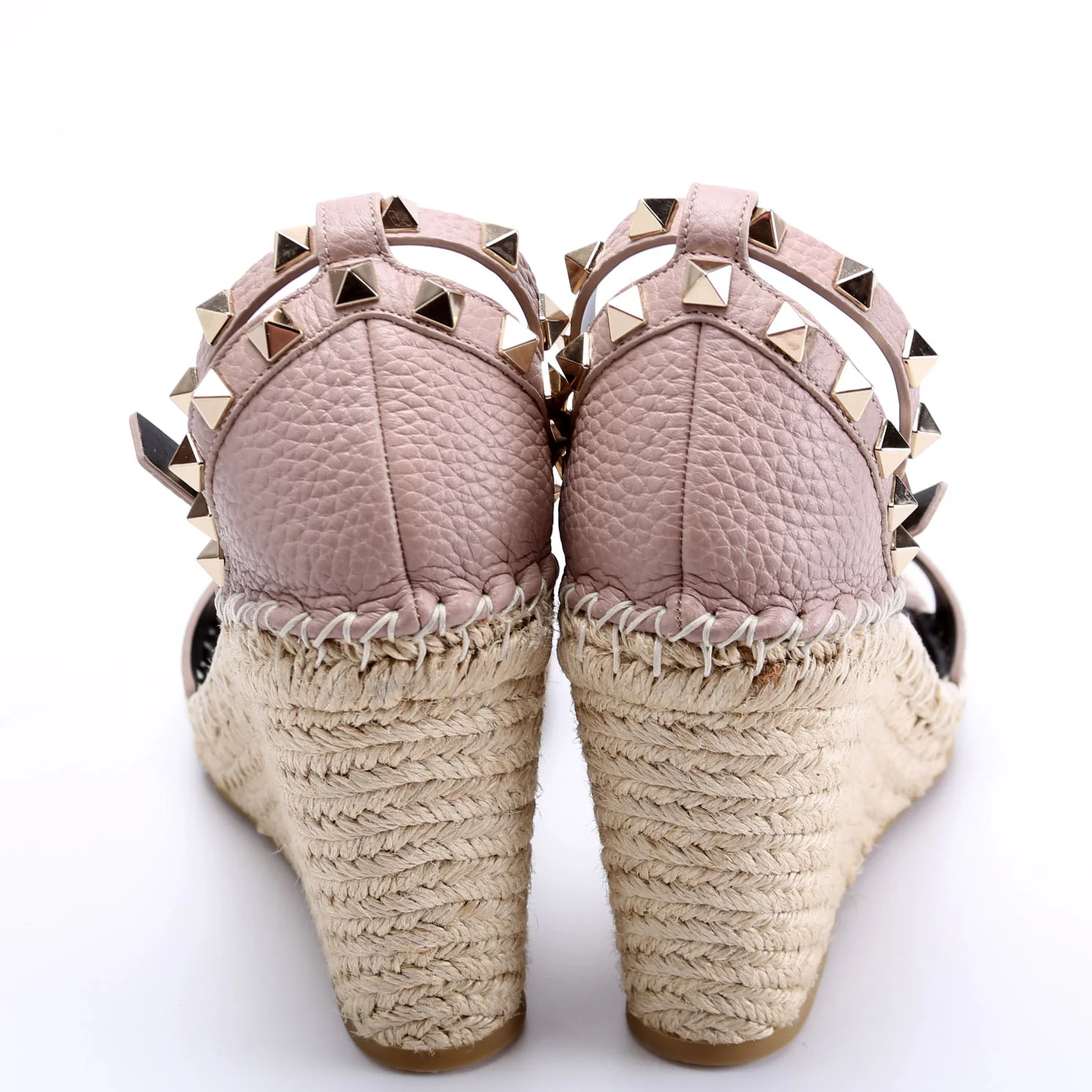 Rockstud Espadrille Wedges Size 37 Taupe - Image 4