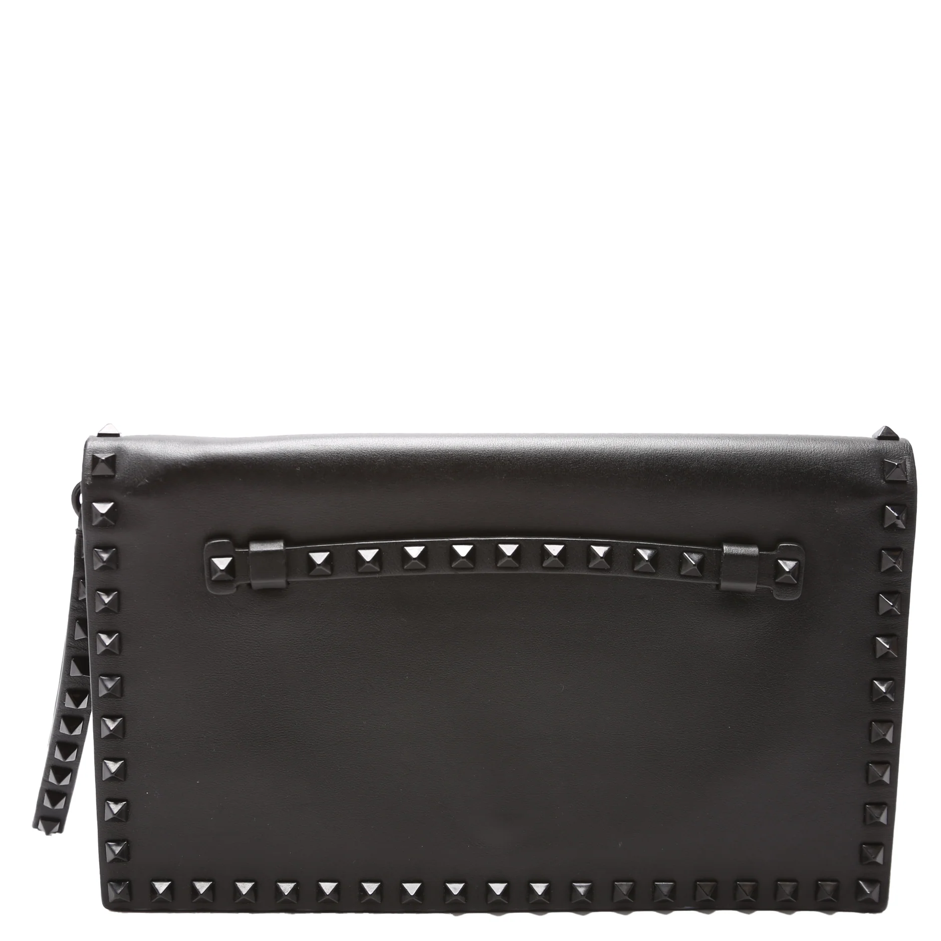 Rockstud Flap Wristlet Black