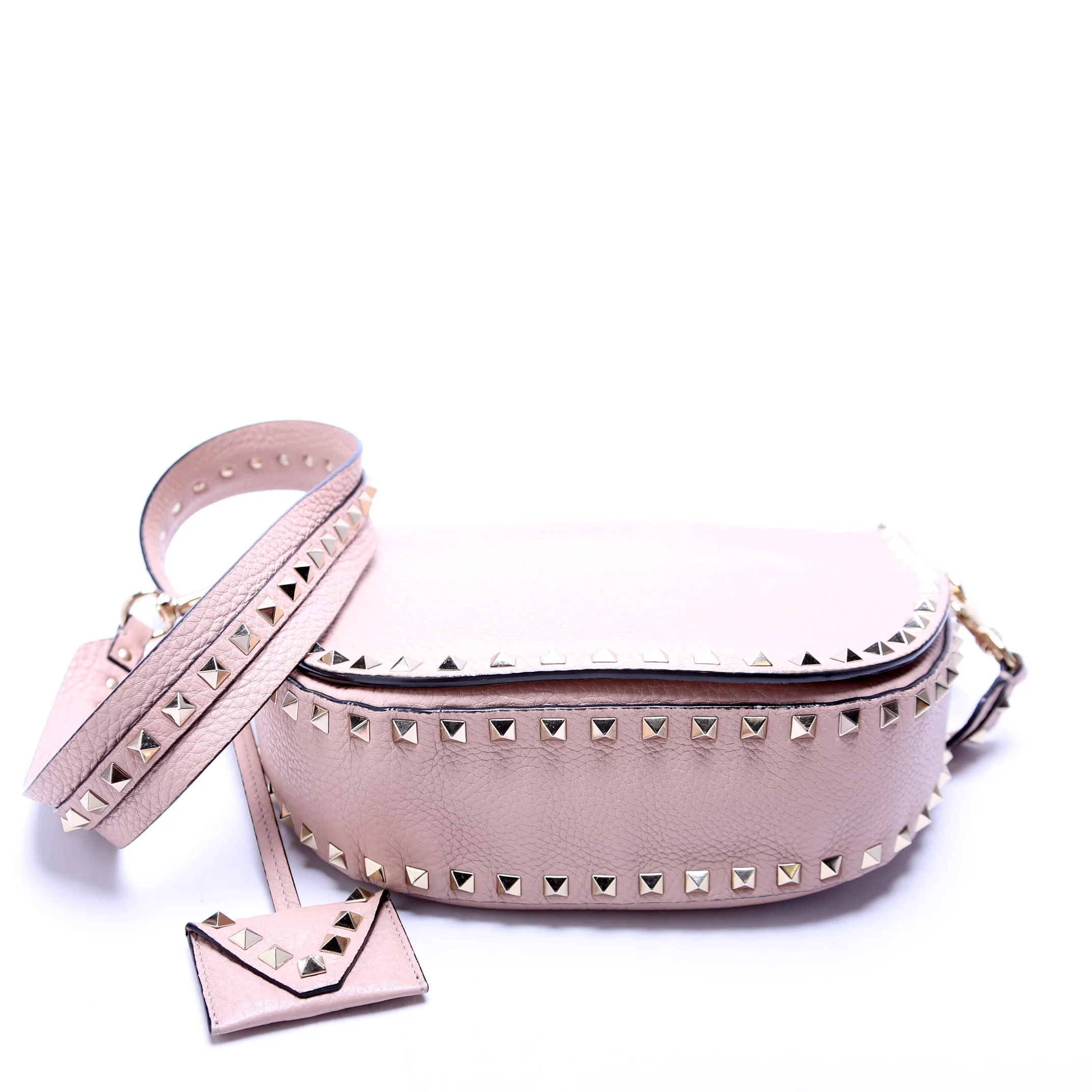 Rockstud Halfmoon Saddle Bag Taupe - Image 4