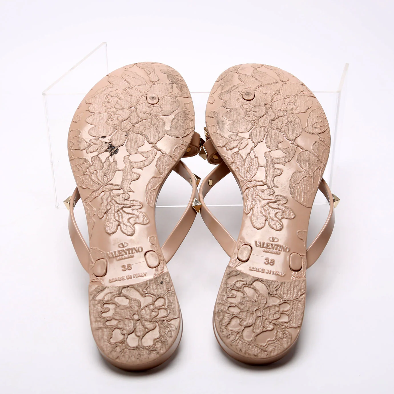 Rockstud Jelly Flip Flops Size 38 Beige - Image 7