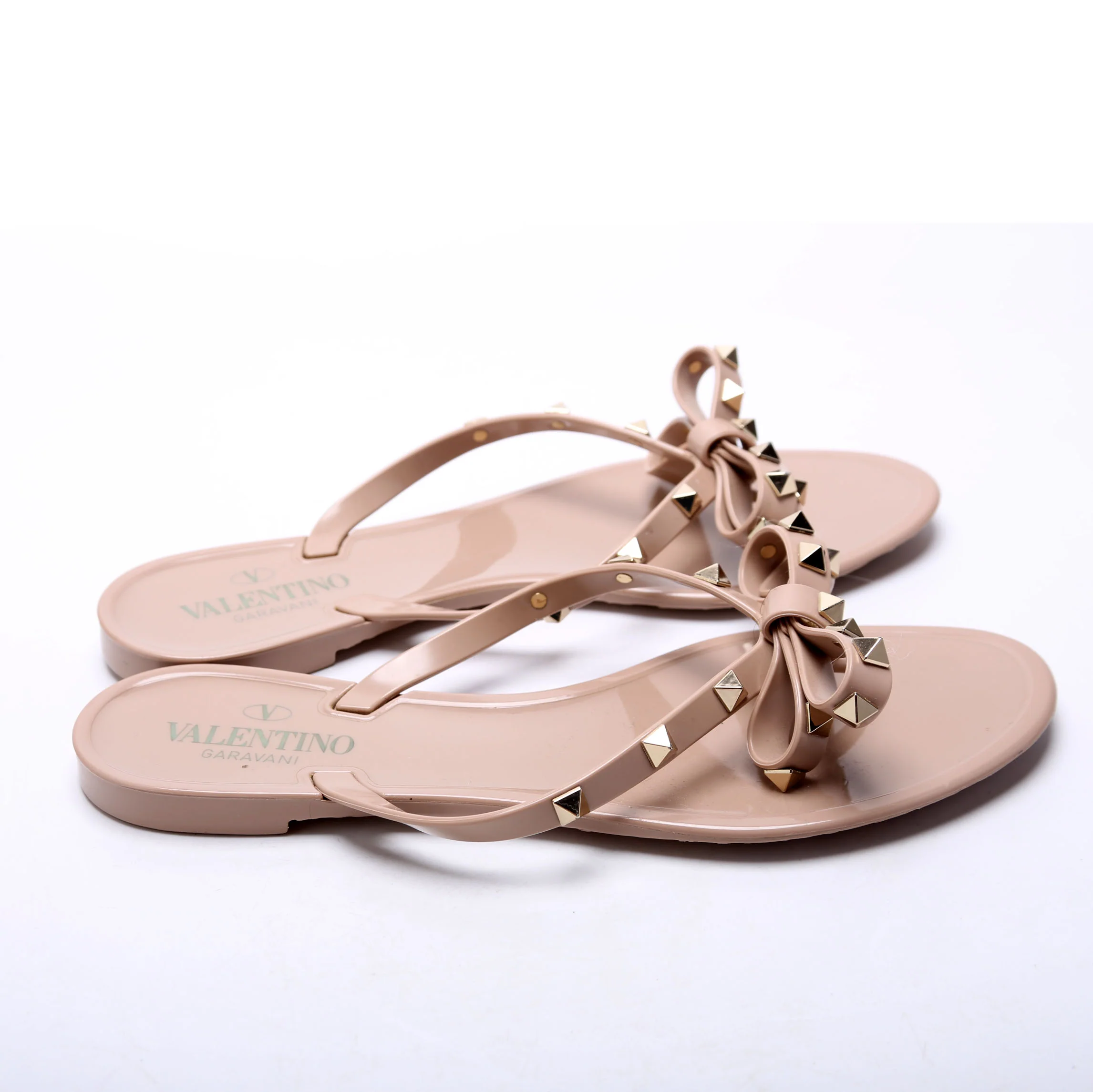 Rockstud Jelly Flip Flops Size 39 Tan - Image 3