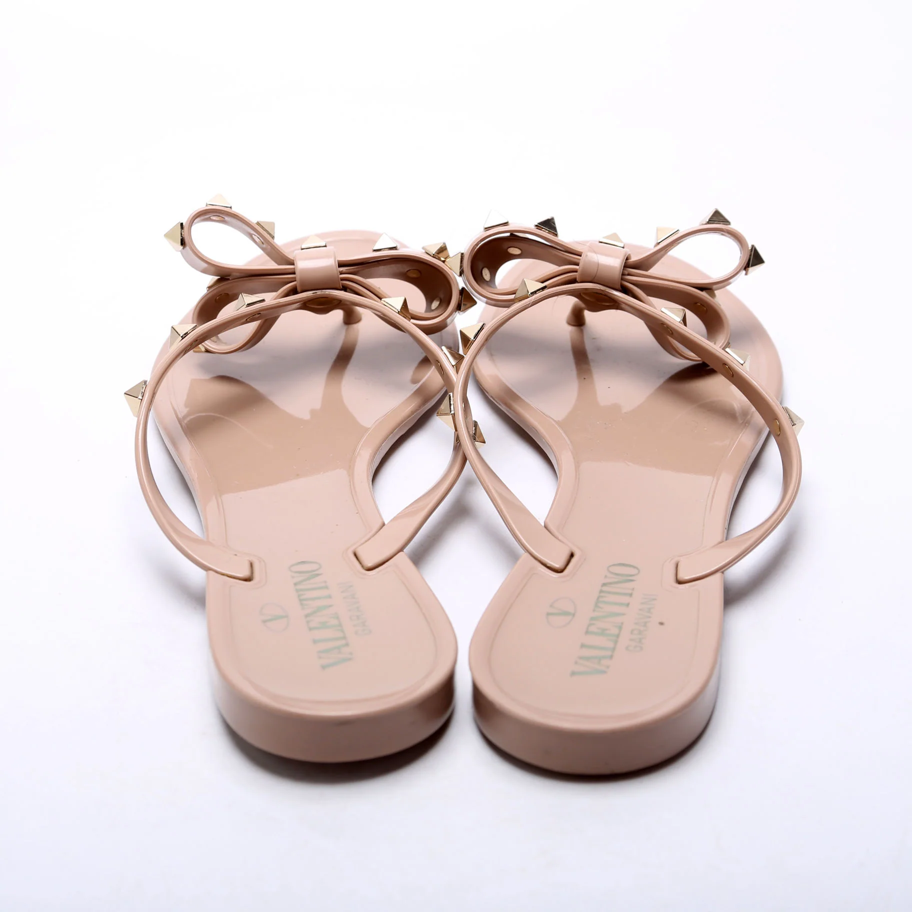 Rockstud Jelly Flip Flops Size 39 Tan - Image 5