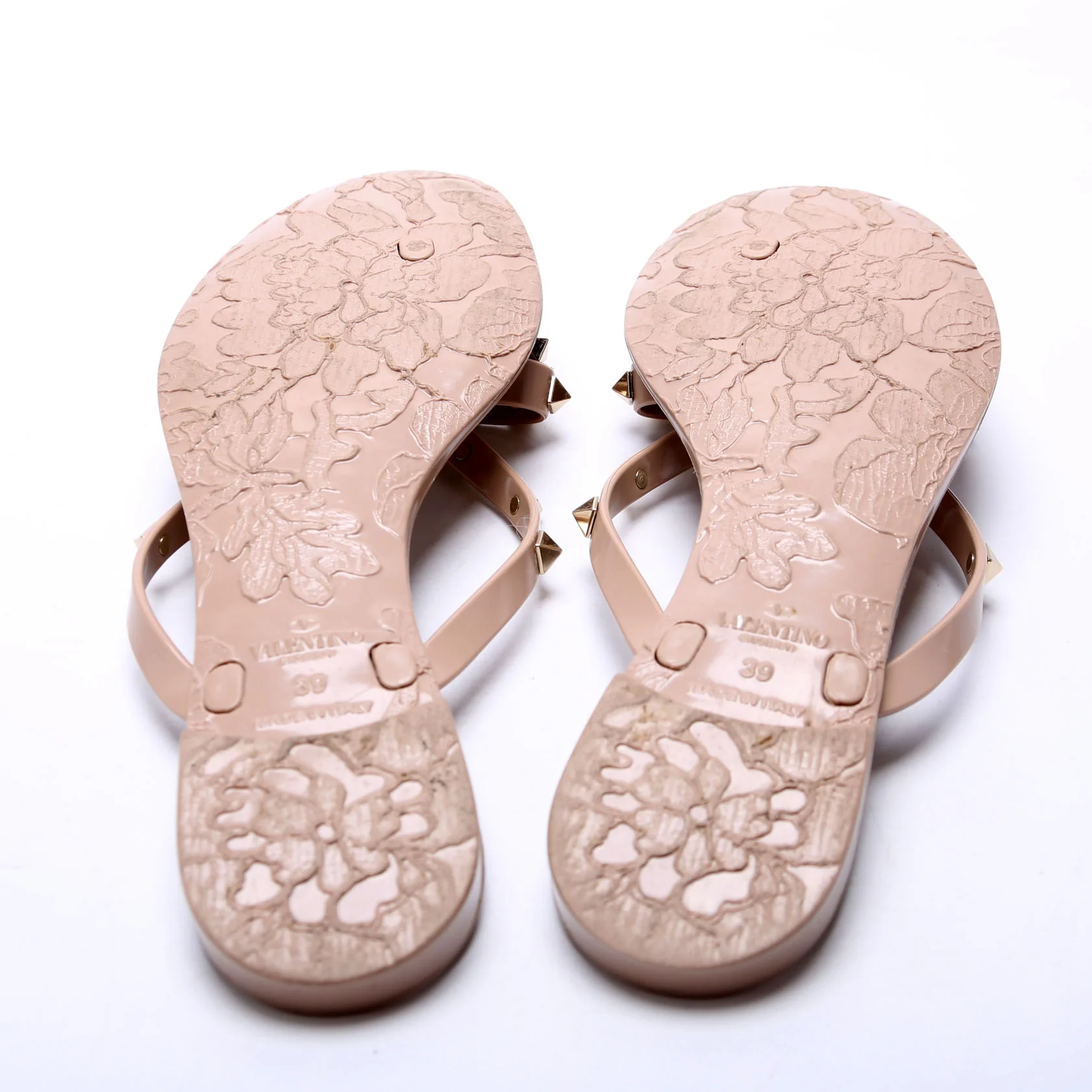 Rockstud Jelly Flip Flops Size 39 Tan - Image 6