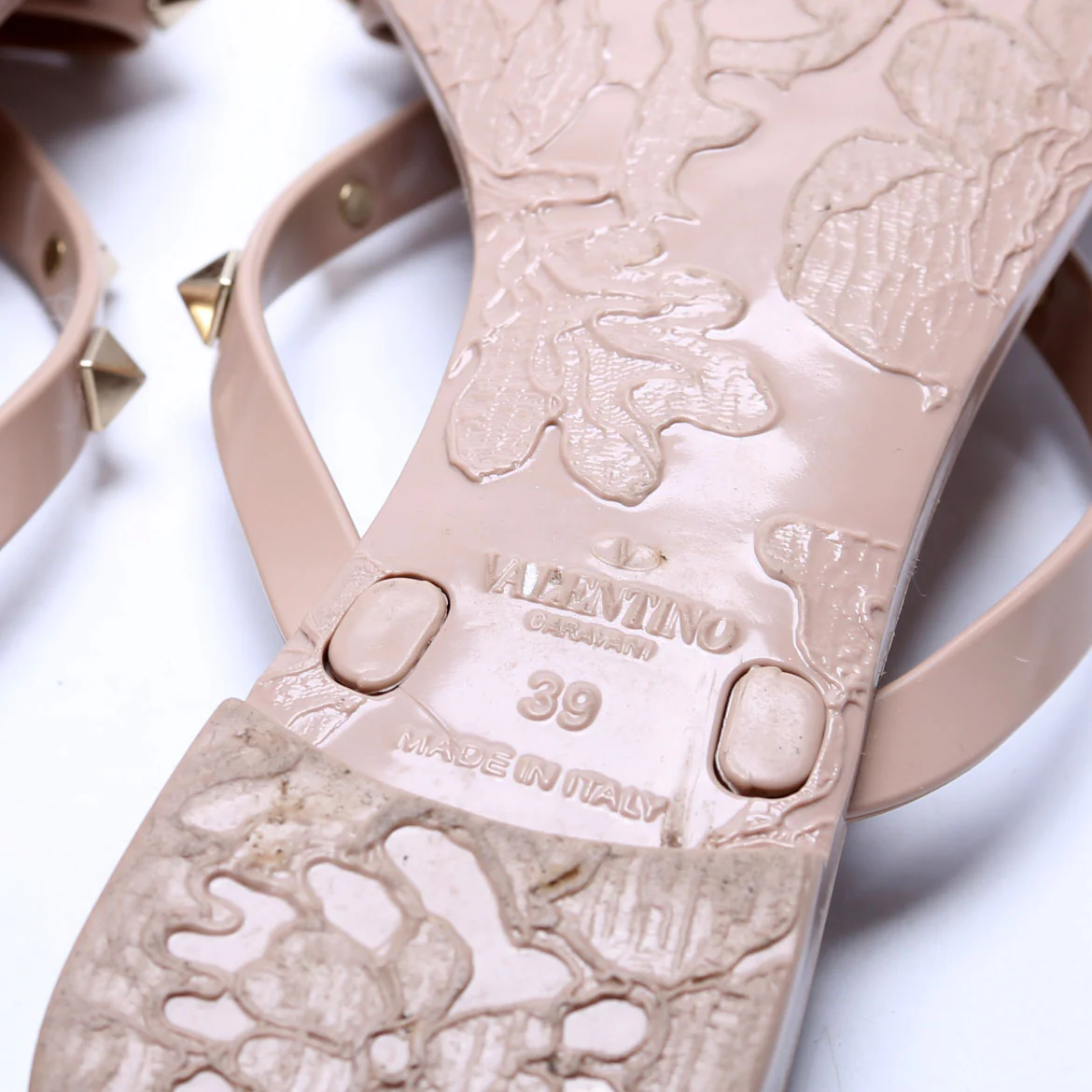 Rockstud Jelly Flip Flops Size 39 Tan - Image 7