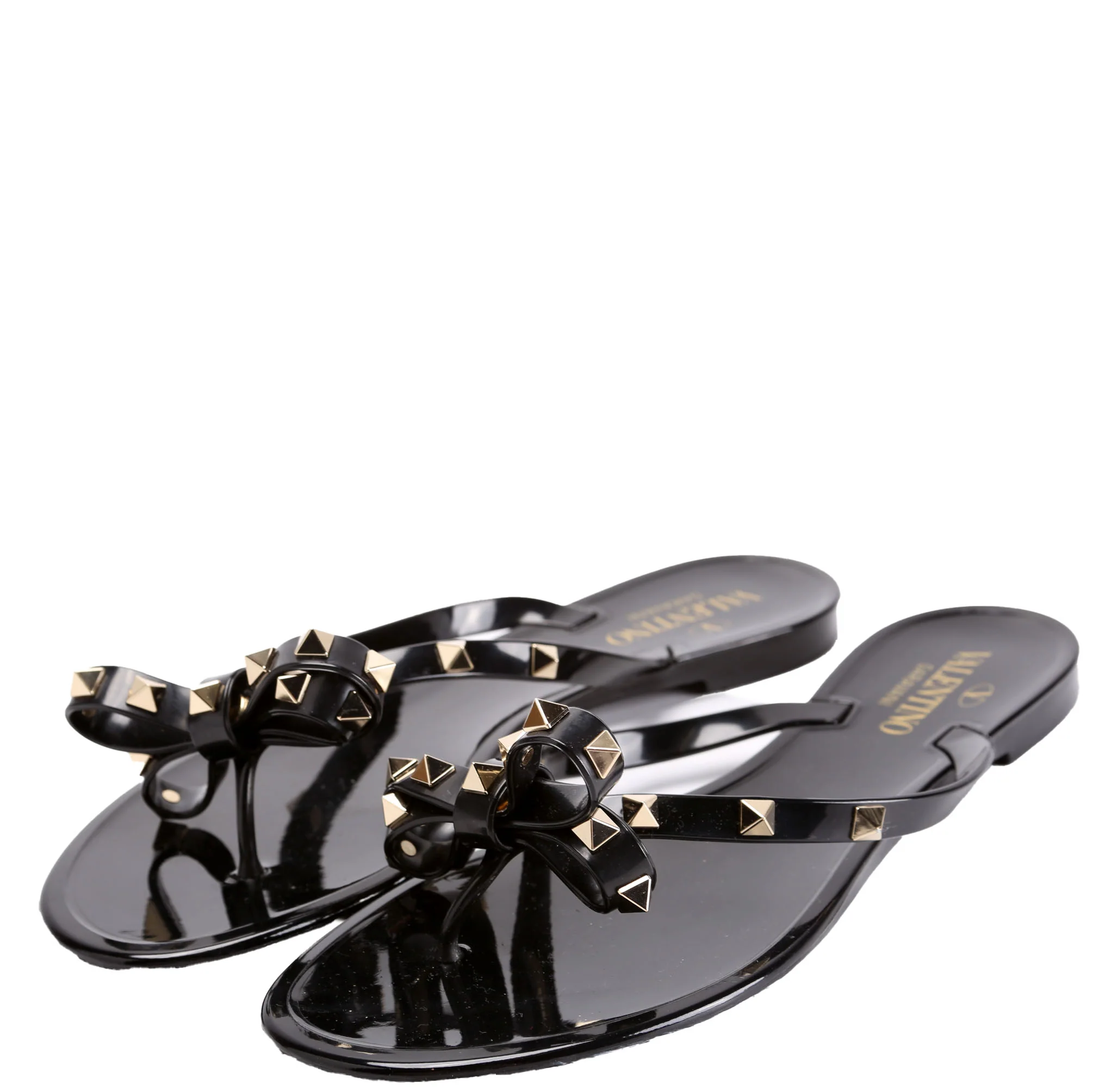 Rockstud Jelly Flip Flops Size 40 Black