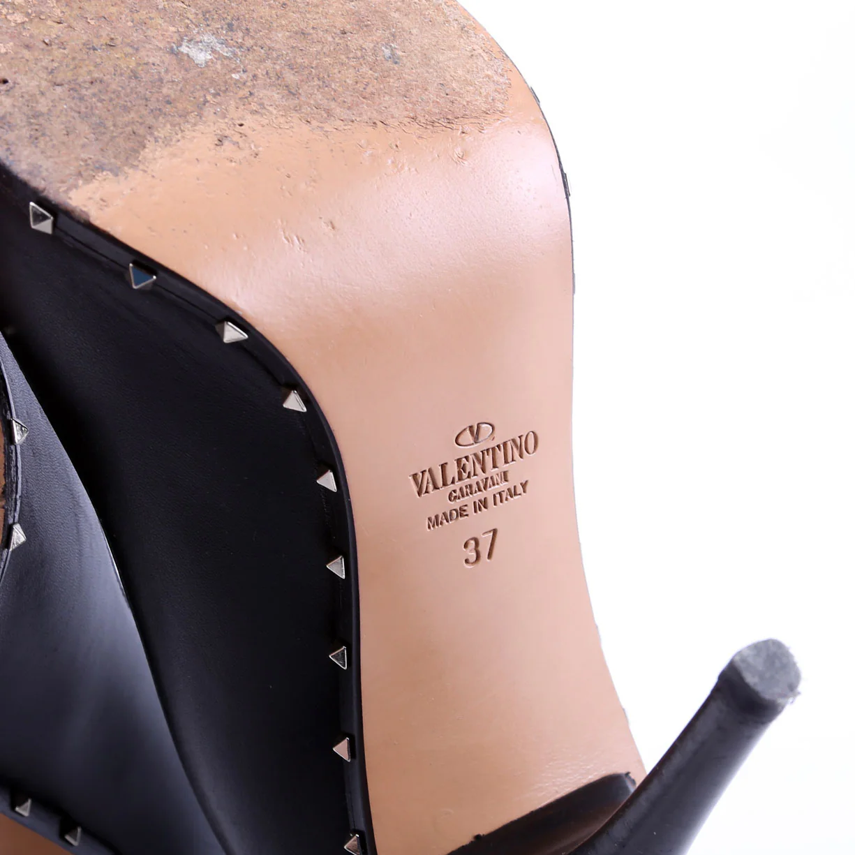Rockstud Leather Pumps Size 38 Black - Image 7