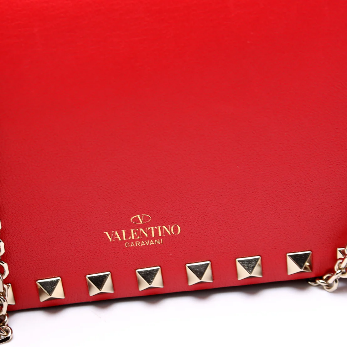 Rockstud Mini Chain Bag Red - Image 6