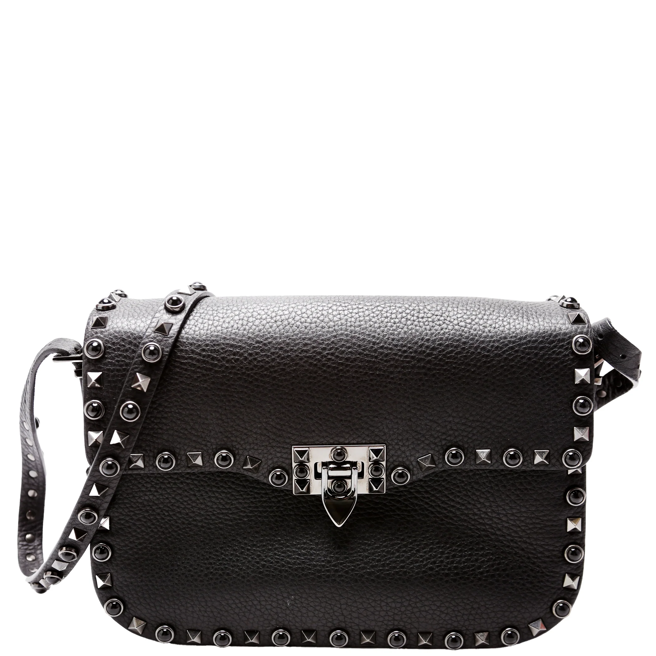 Rockstud Rolling Medium Crossbody Black