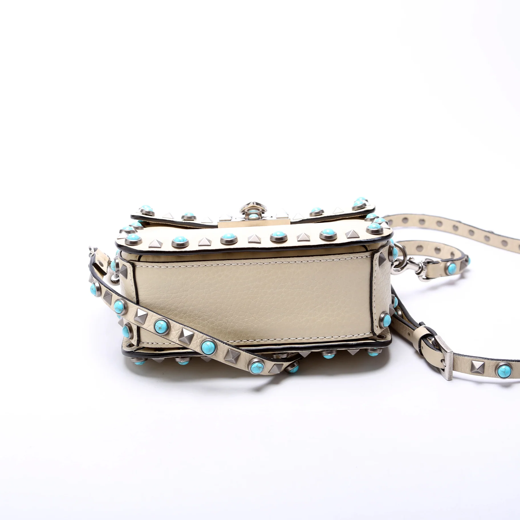 Rockstud Rolling Small Crossbody White - Image 3