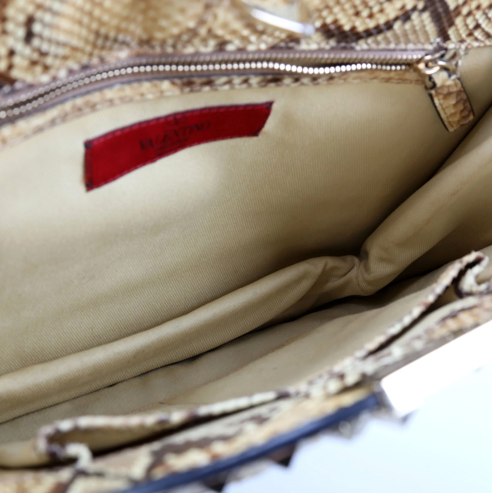 Rockstud Shoulder Snakeskin Satchel - Image 9