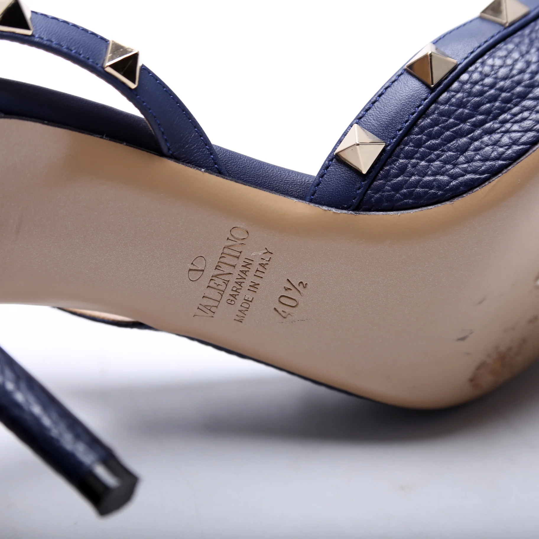 Rockstud Slingback Pumps Size 40.5 Navy - Image 8