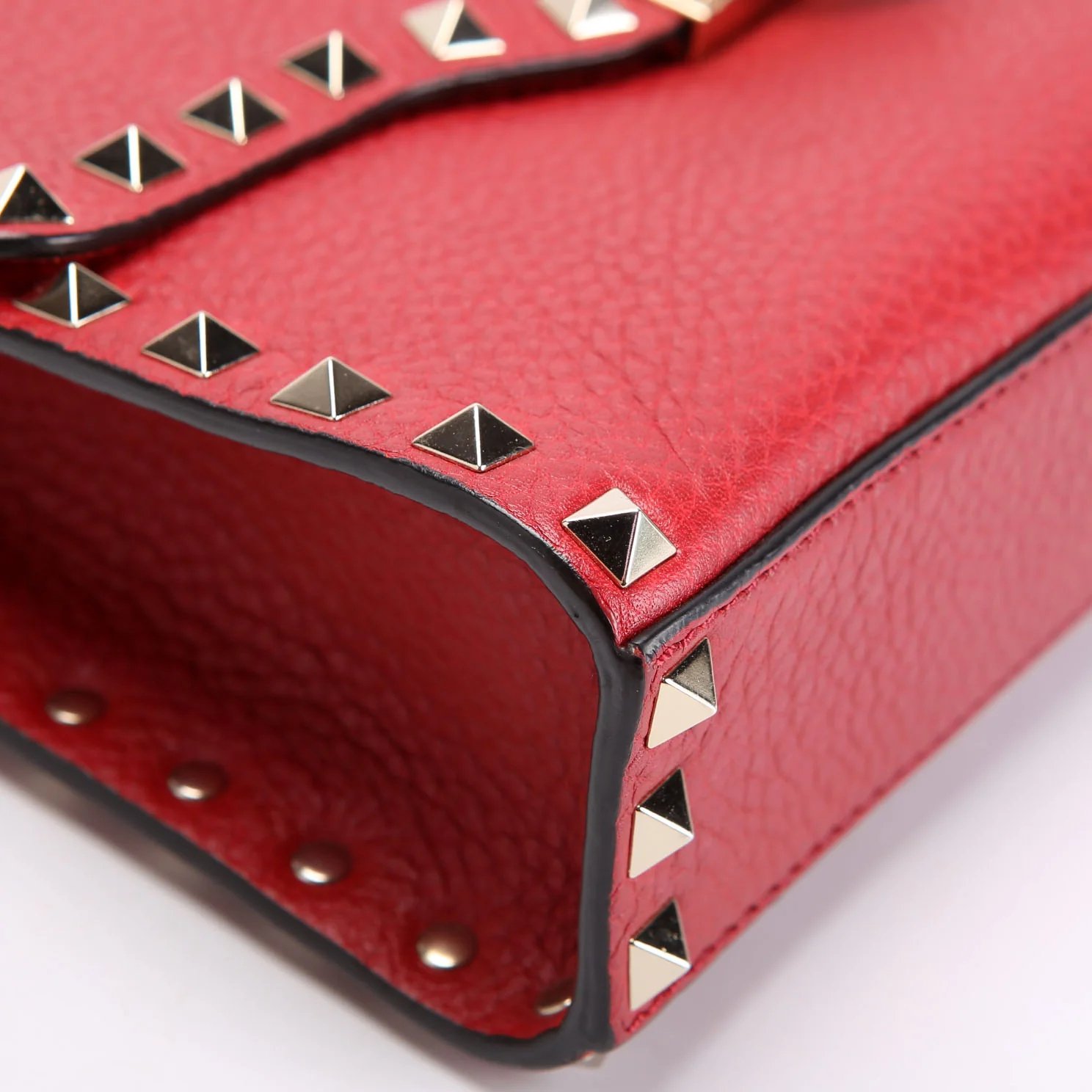 Rockstud Small Flip Lock Crossbody Red - Image 5