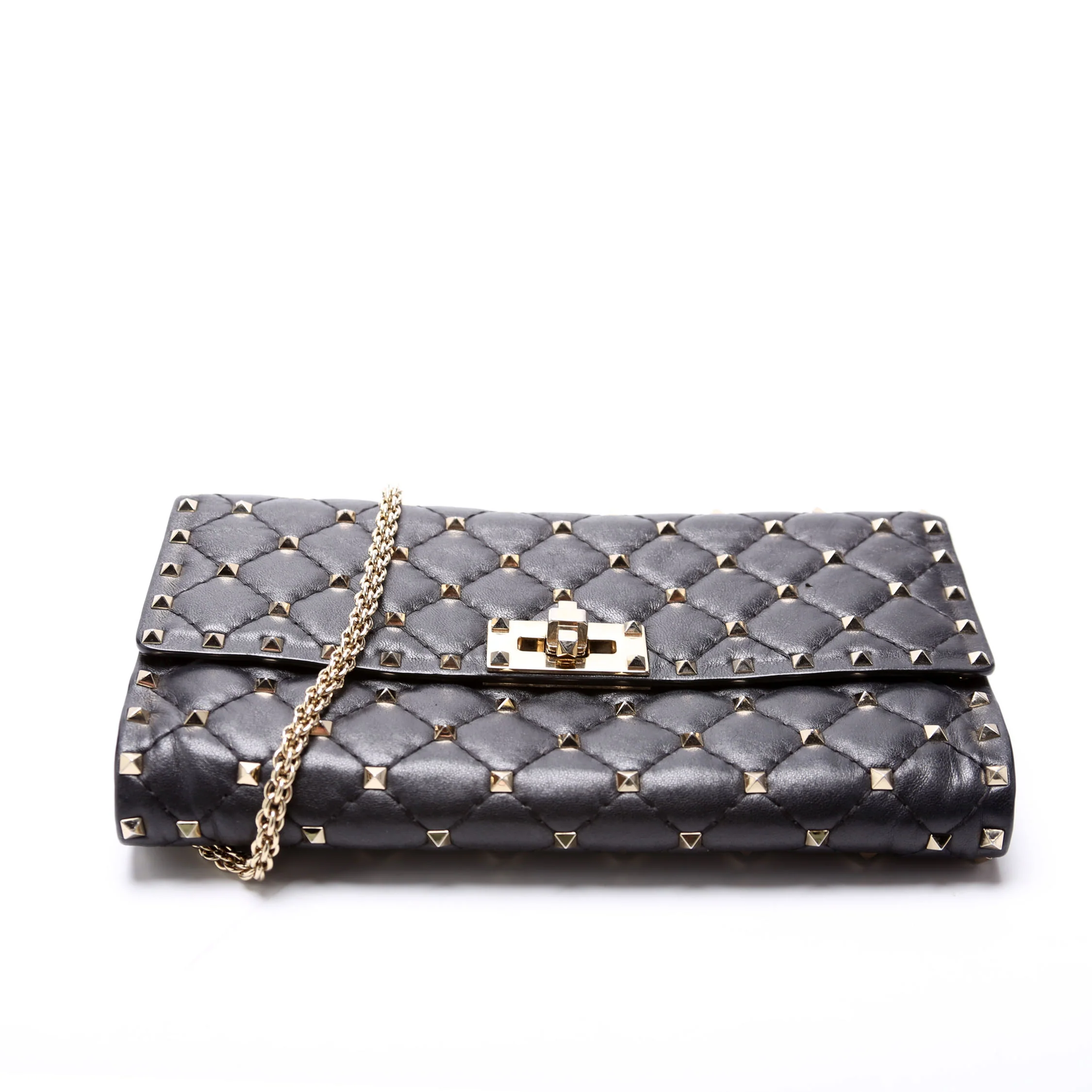 Rockstud Spike Chain Wallet Black - Image 4