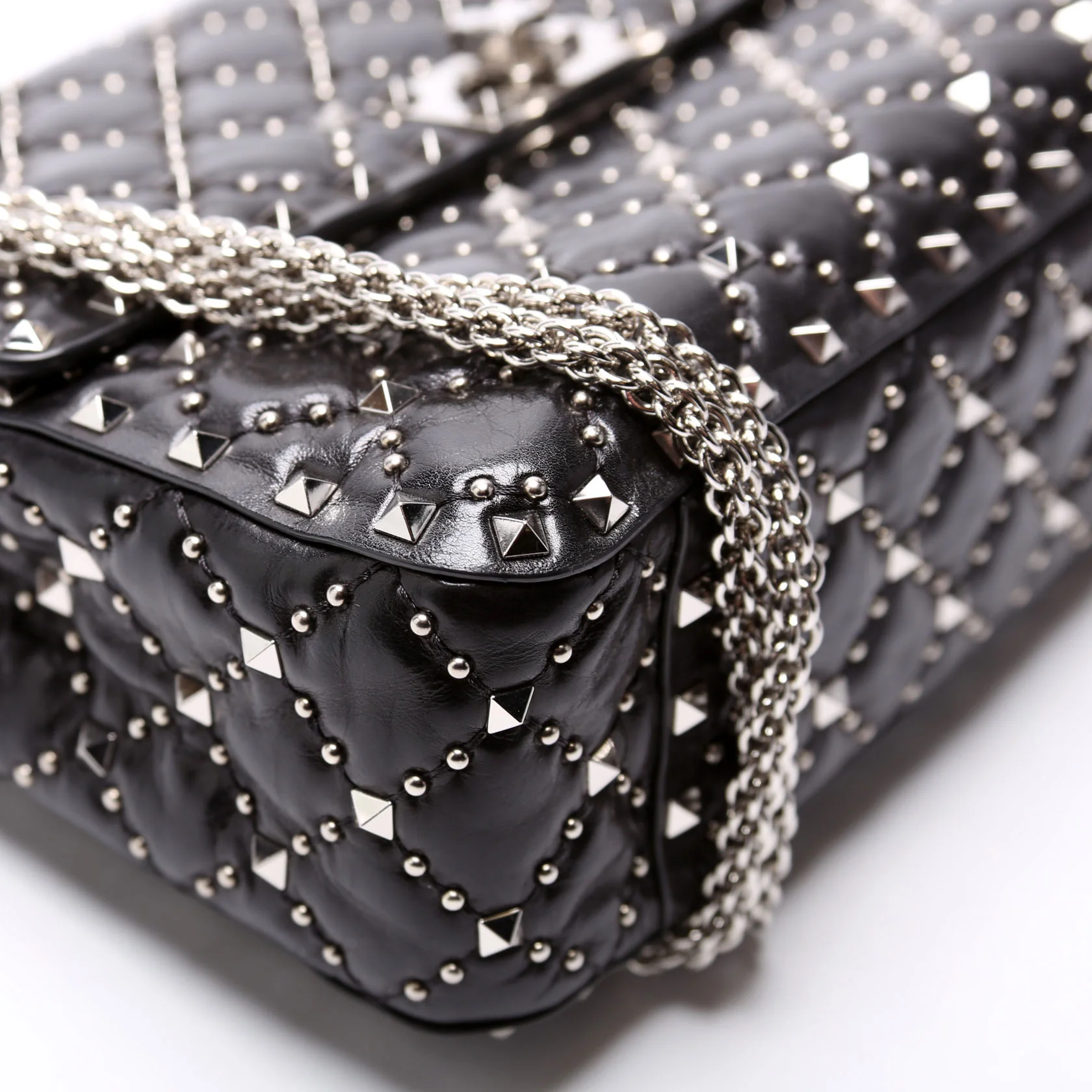 Rockstud Spike Studded Shoulder Medium Black - Image 5