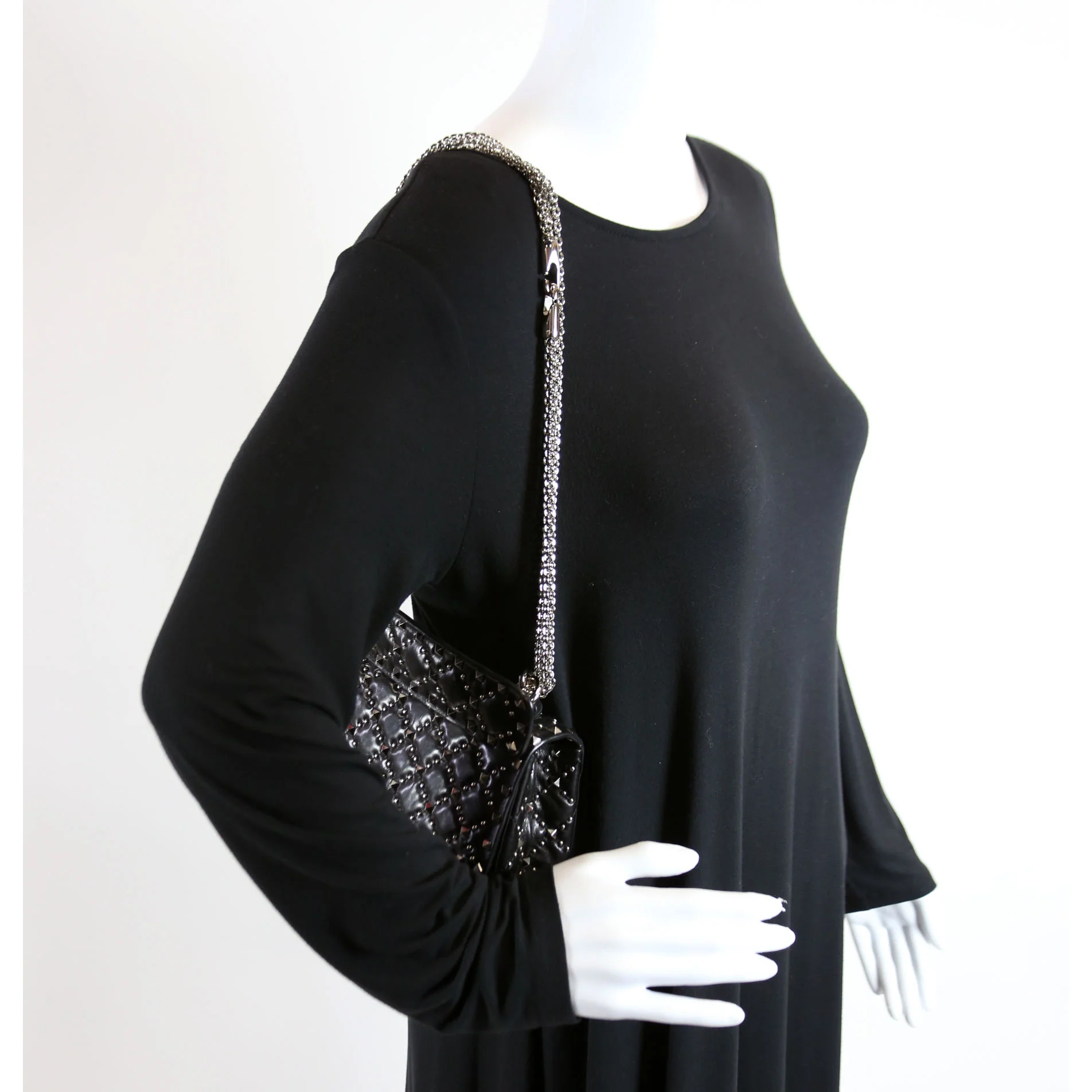 Rockstud Spike Studded Shoulder Medium Black - Image 9