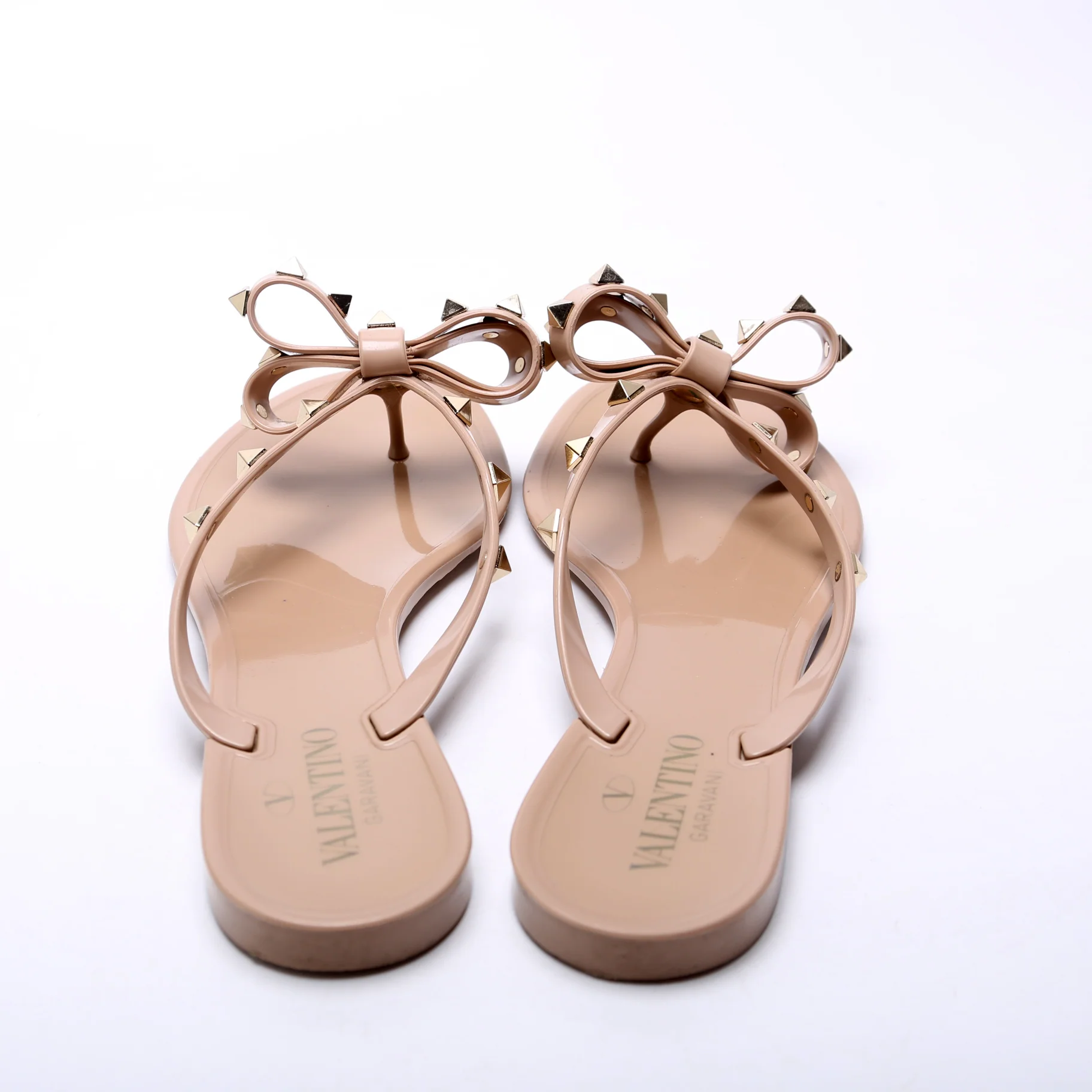 Rockstud T-Strap Rubber Sandals Size 39 - Image 4