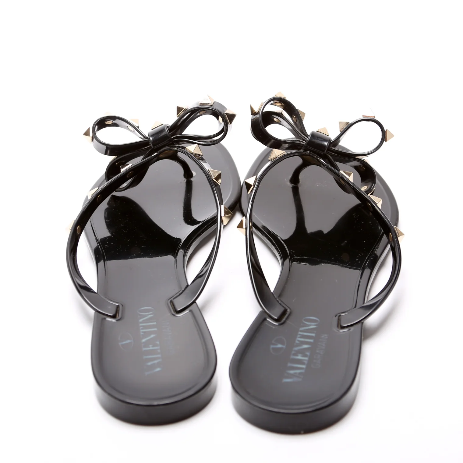 Rockstud T-Strap Rubber Sandals Size 39 - Image 4