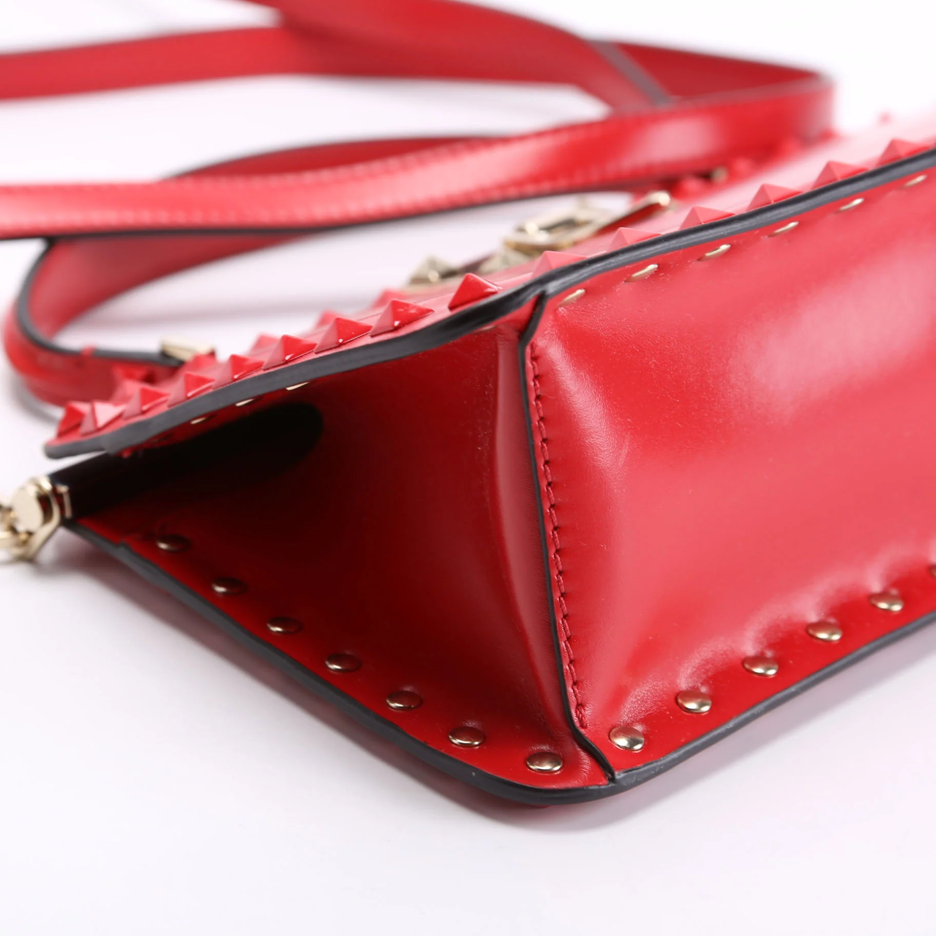 Rockstud Top Handle Clutch Red - Image 4