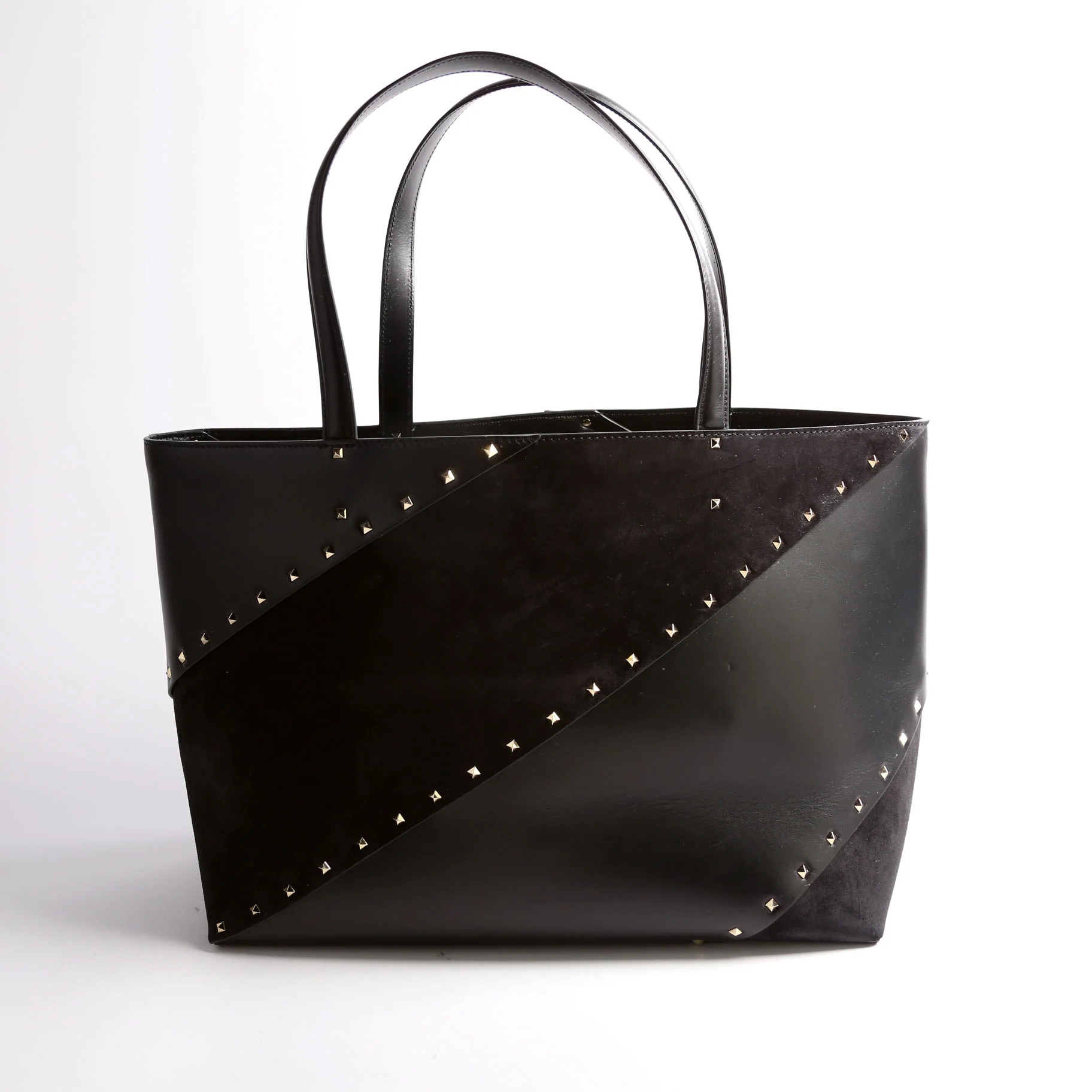 Rockstud Wispy Tote Suede/Leather Black - Image 2