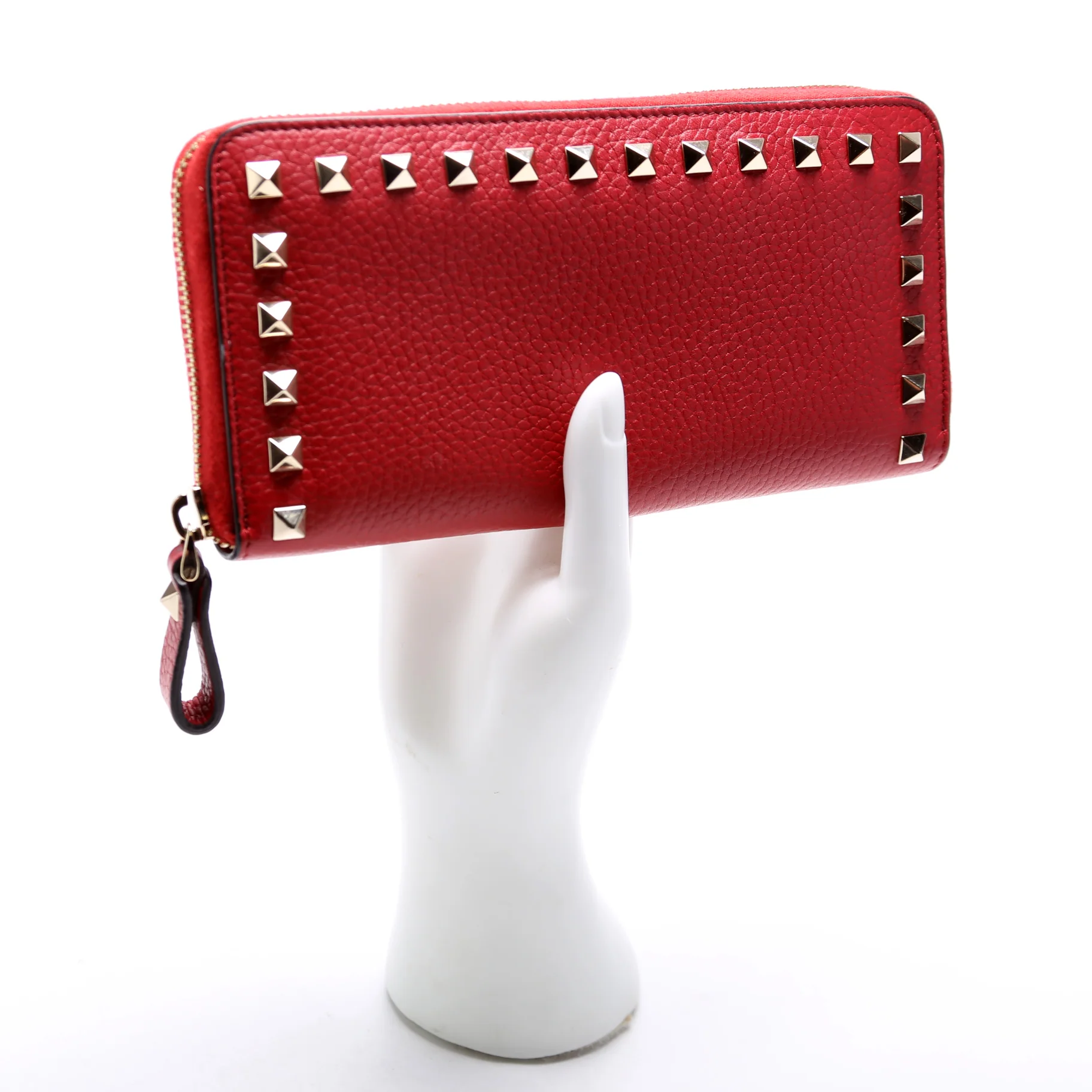 Rockstud Zip Around Wallet Red - Image 9