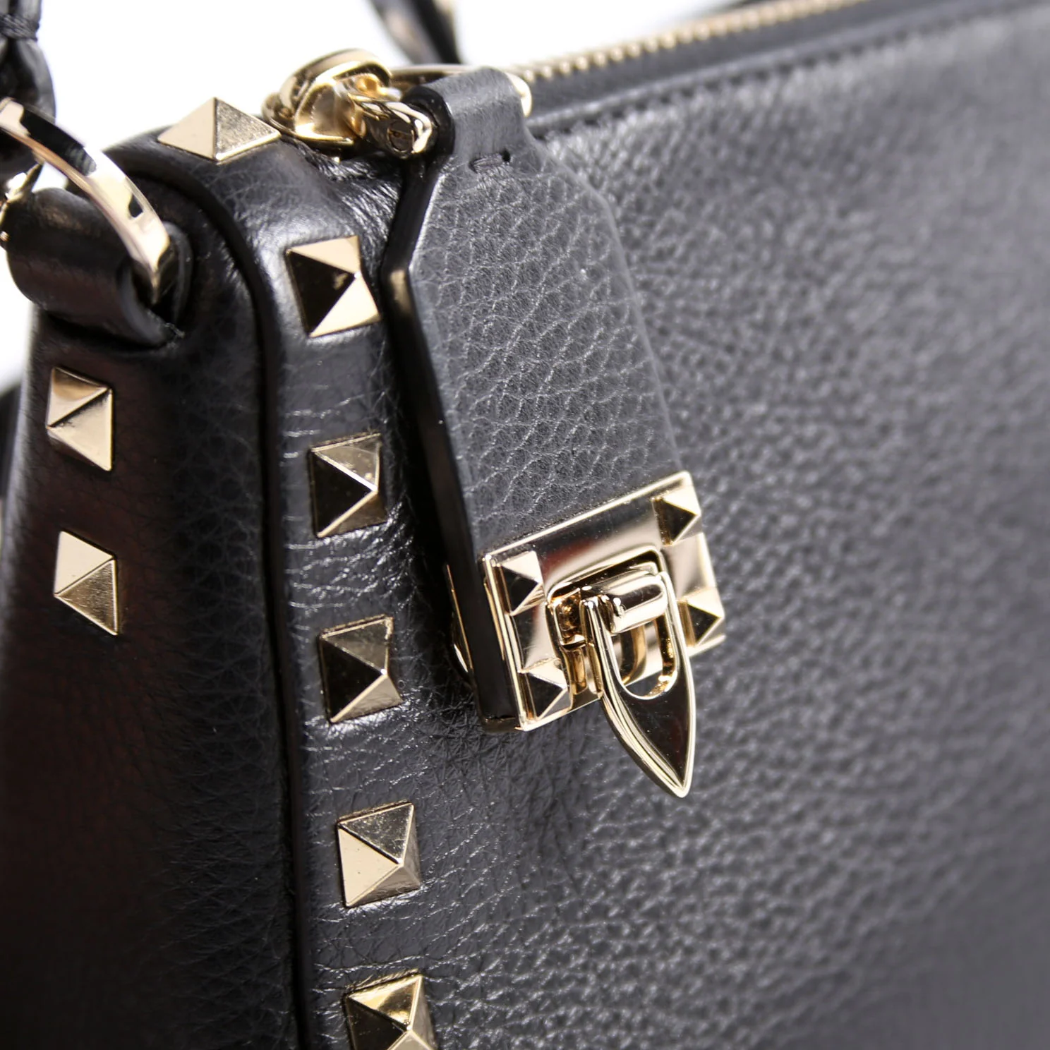 Rockstud Zip-Up Bag Black - Image 12