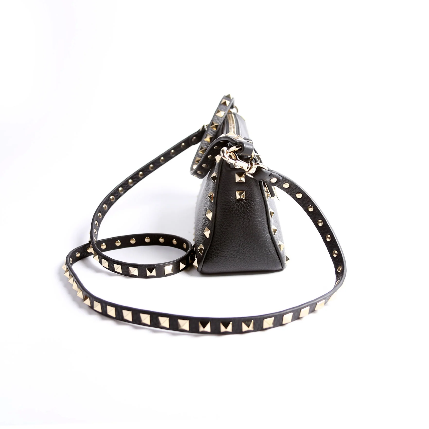 Rockstud Zip-Up Bag Black - Image 3