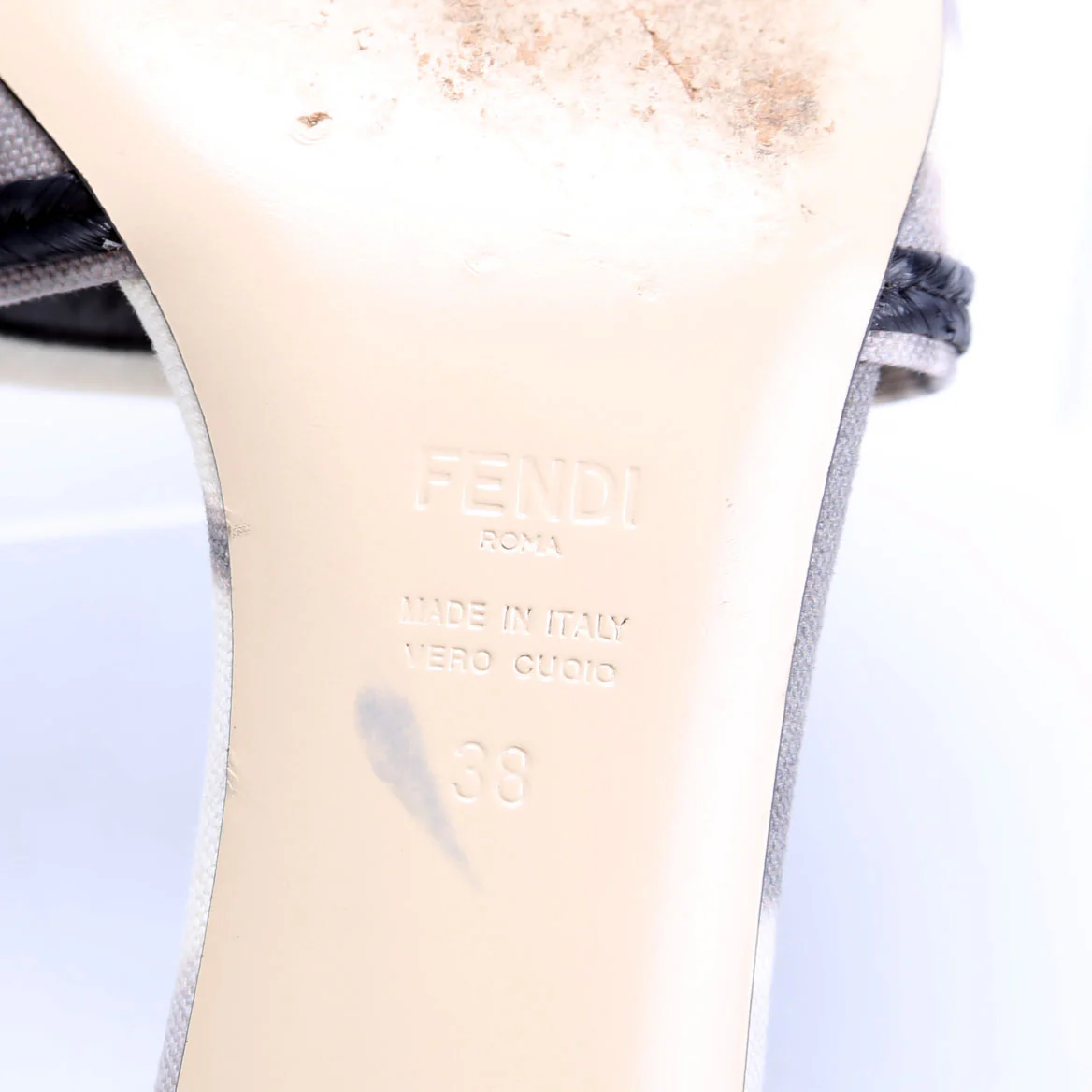 Roma Floral Logo Canvas Mules Size 38 Black/White - Image 6