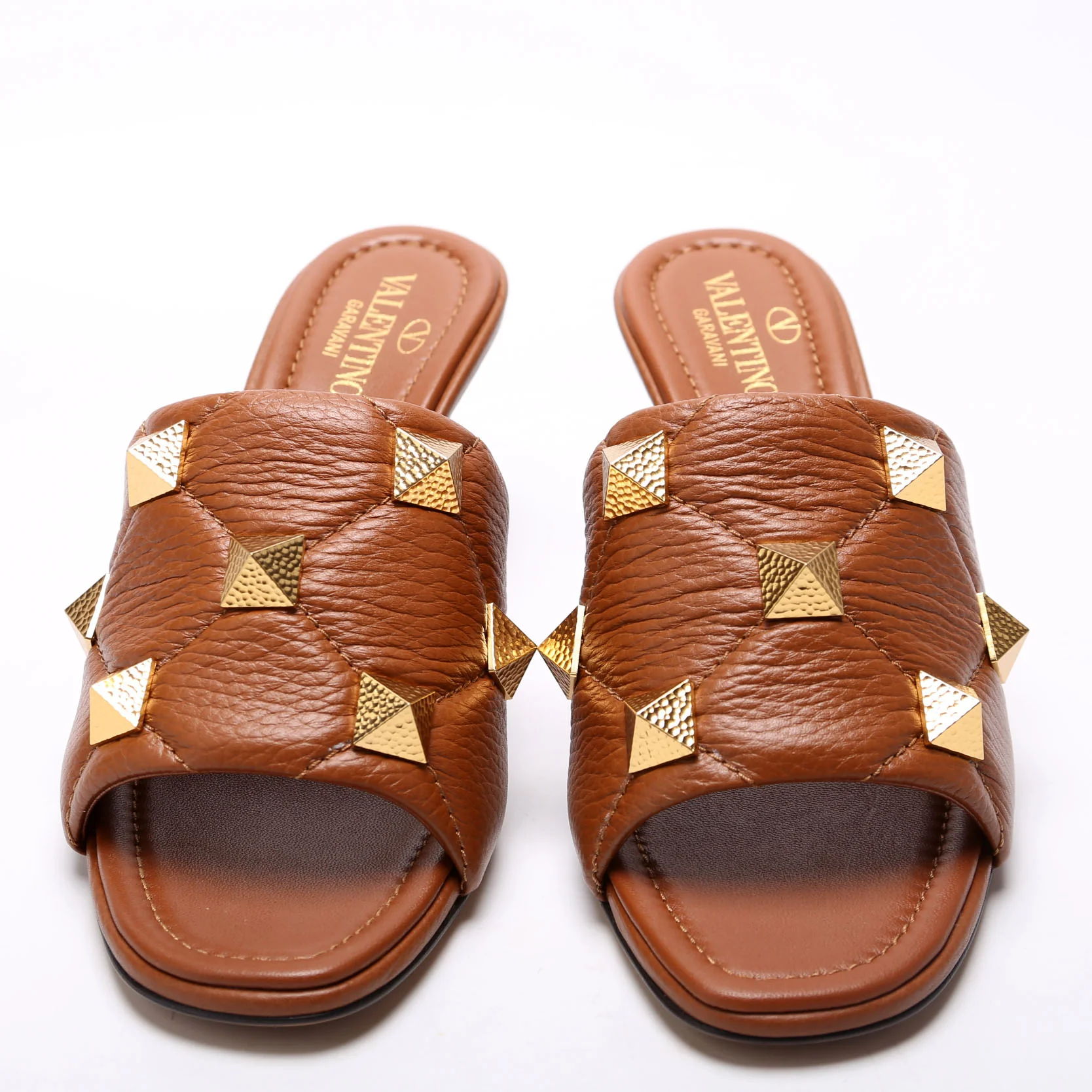 Roman Stud Heeled Sandals Size 36.5 Brown - Image 2