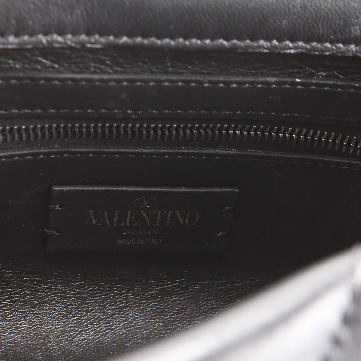 Roman Stud Medium Shoulder Bag Black - Image 11