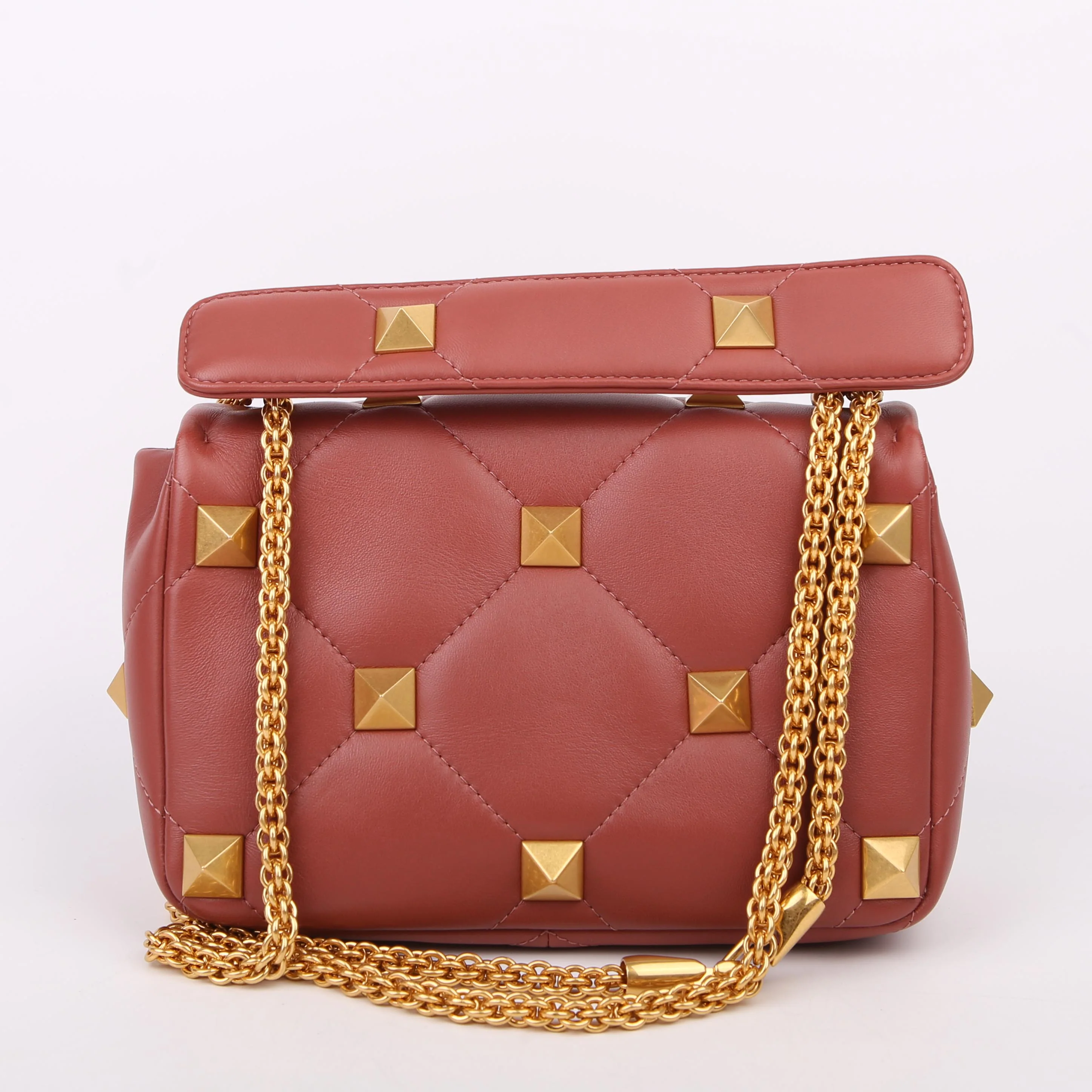 Roman Stud Medium Shoulder Bag Pink - Image 3
