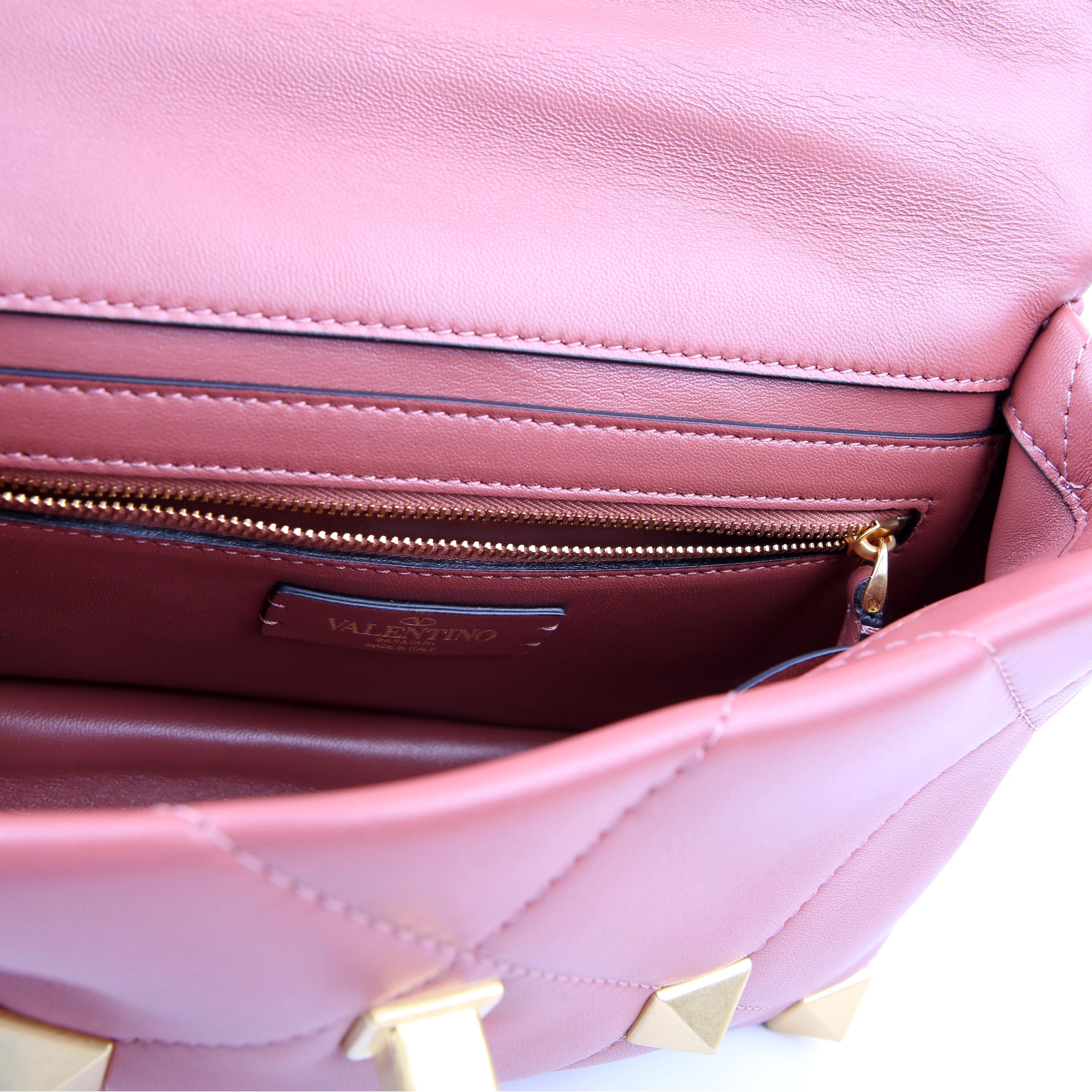 Roman Stud Medium Shoulder Bag Pink - Image 8
