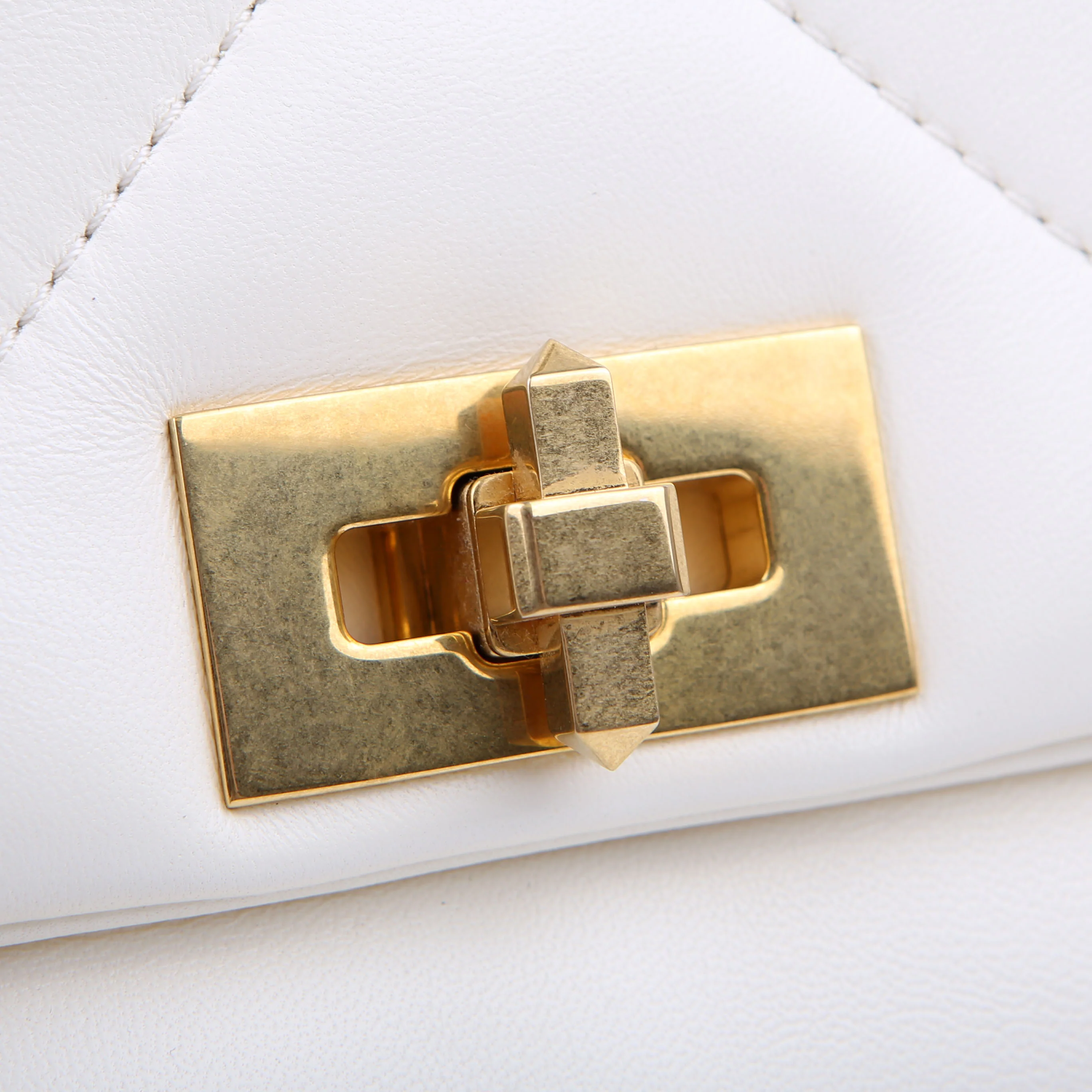 Roman Stud Medium Shoulder Bag White - Image 10