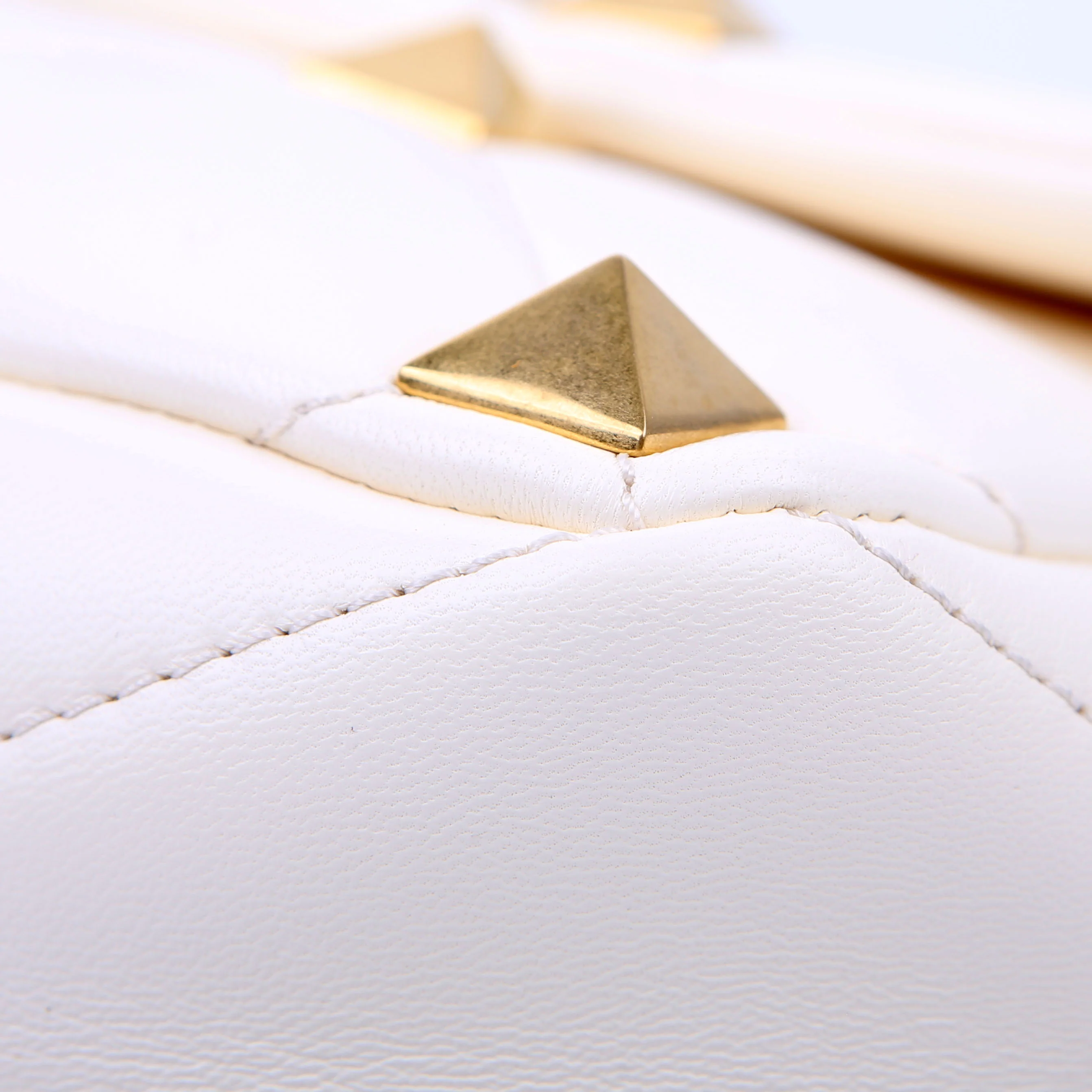 Roman Stud Medium Shoulder Bag White - Image 6