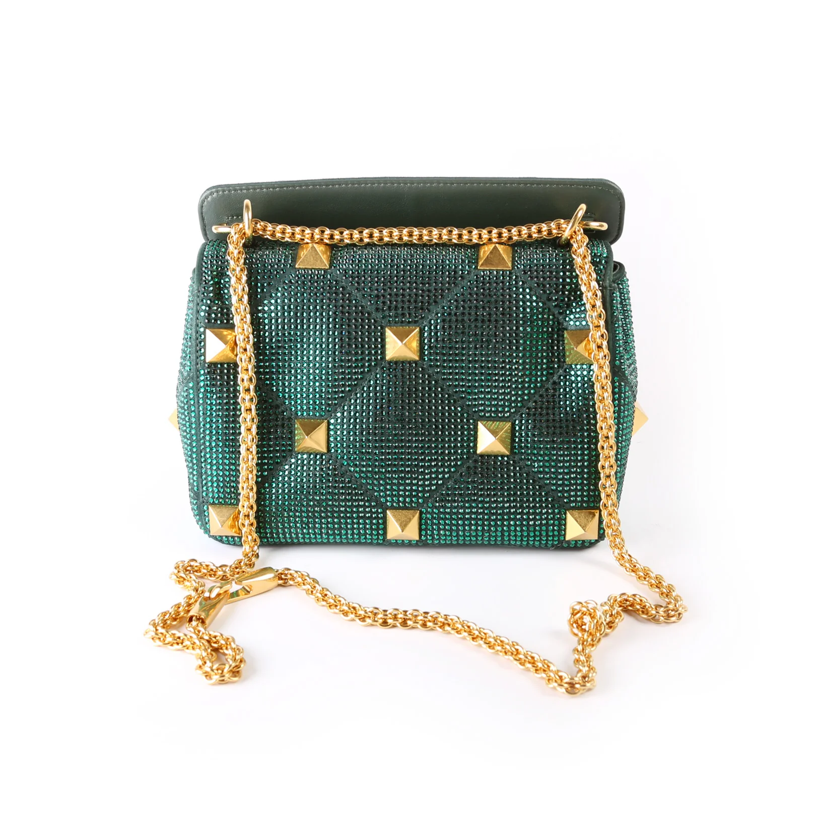 Roman Stud Rhinestone Medium Shoulder Bag - Image 2