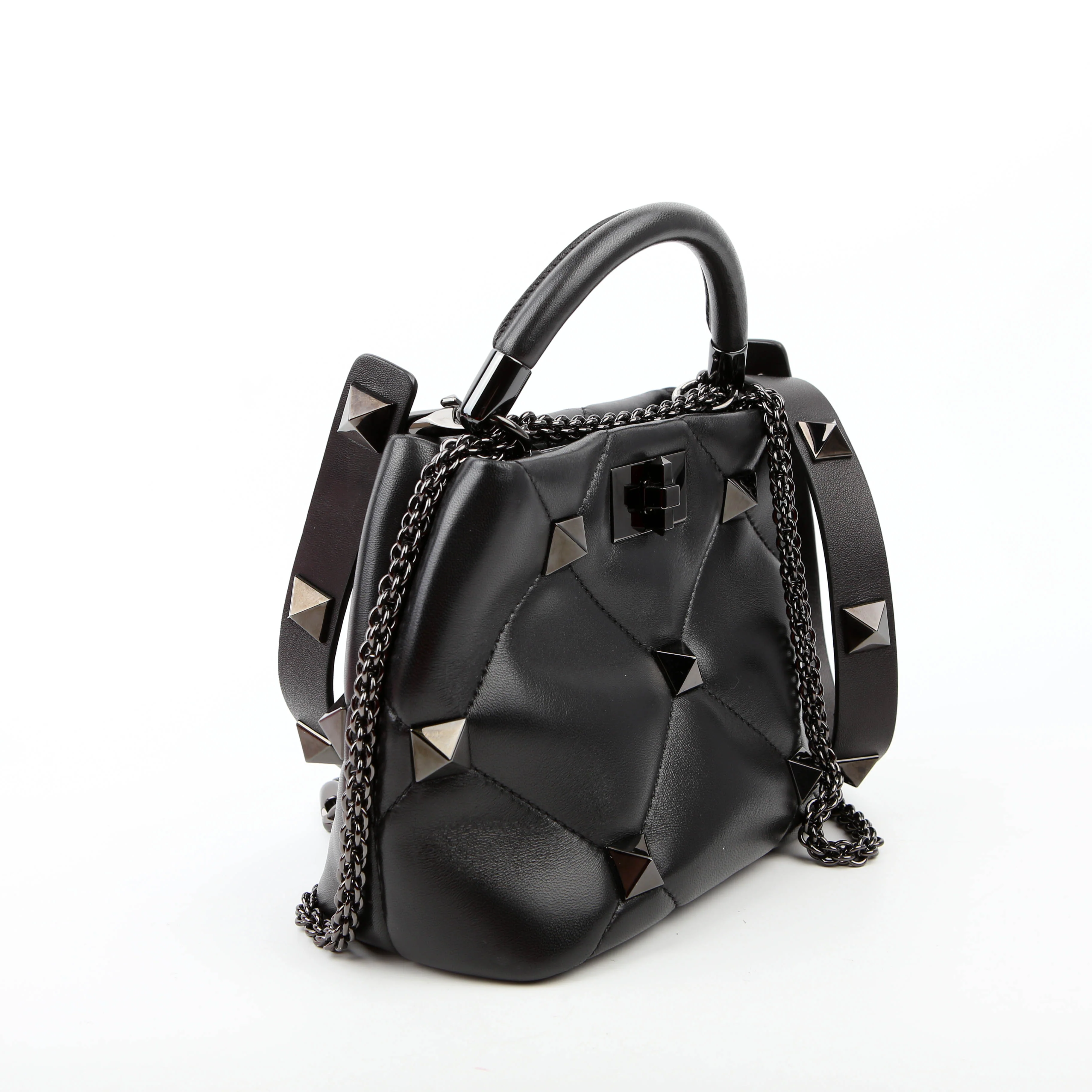 Roman Stud Top Handle Small Black - Image 2