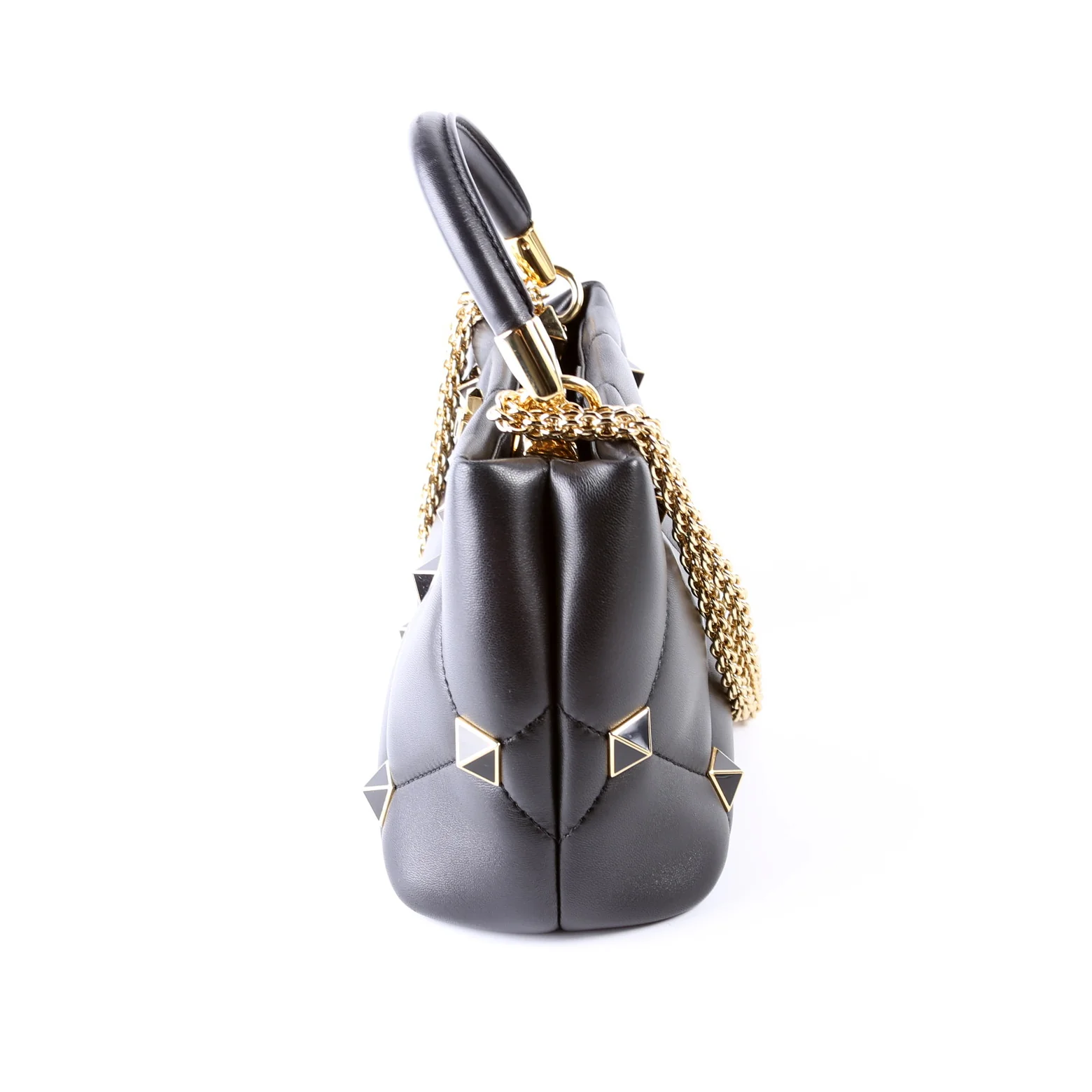 Roman Stud Top Handle Small Black - Image 4